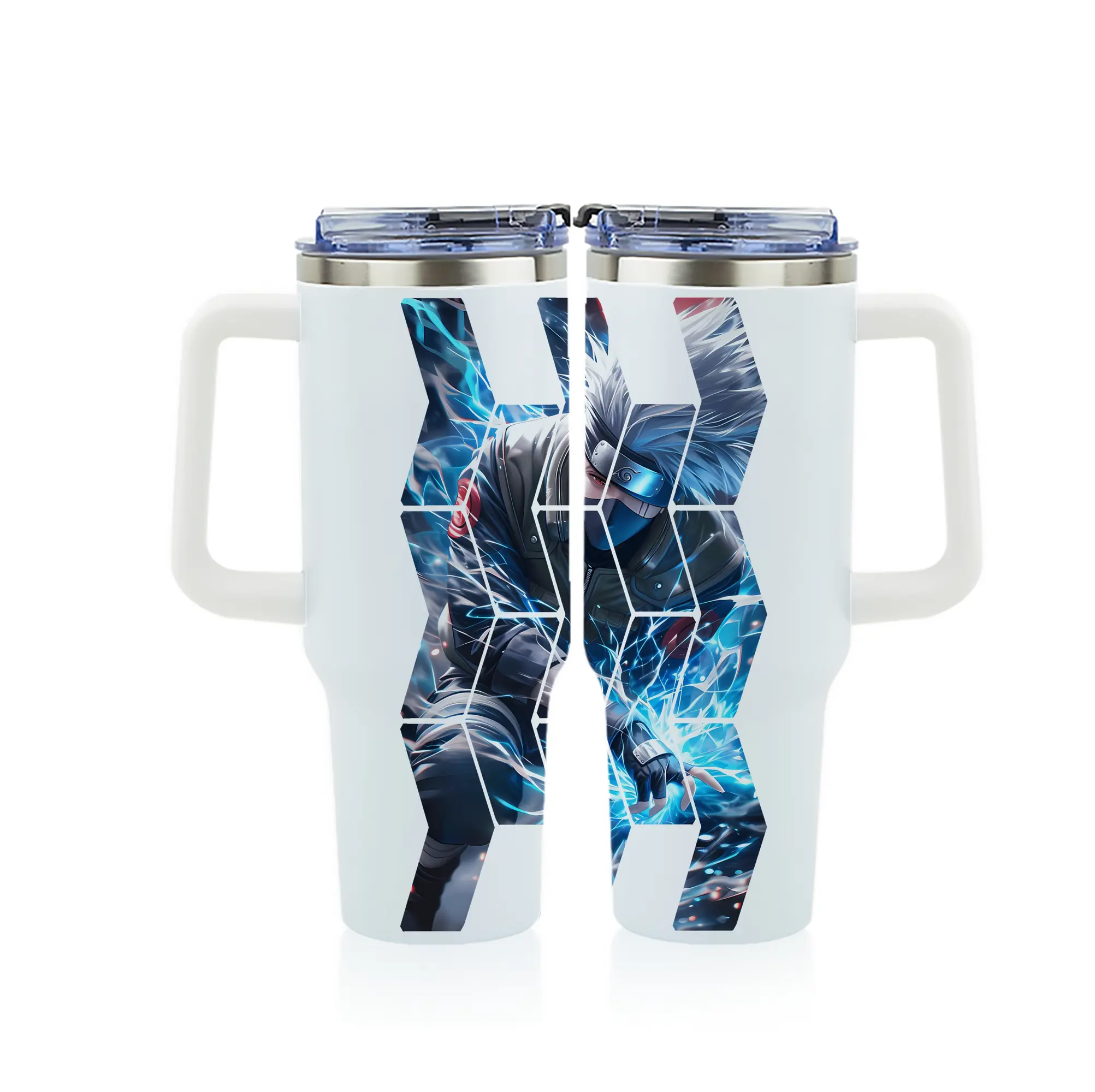 ナルト グッズ はたけ カカシ - 1200mL フルプリント車用タンブラー ・ 304ステンレス 内側 ・ 201ステンレス 外側 ・ 保温 保冷 ・ 通勤 ドライブ アウトドア用