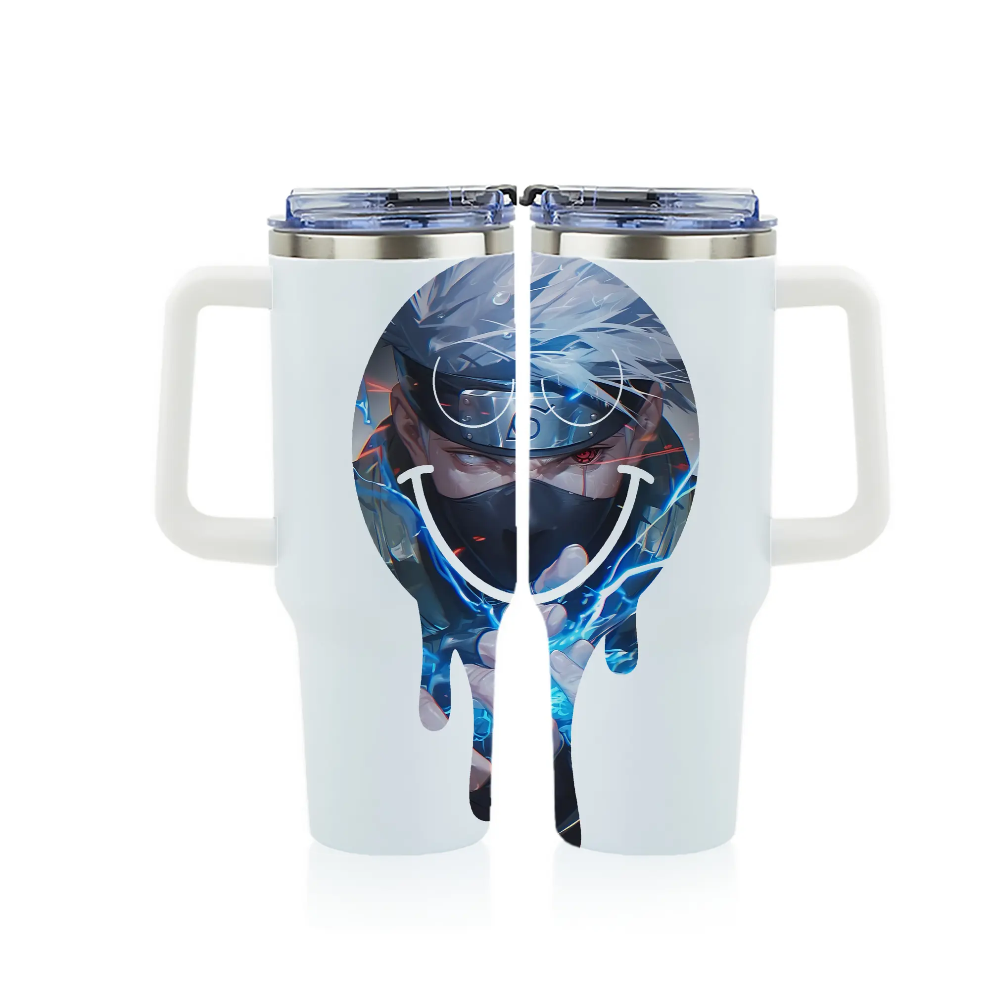 ナルト グッズ はたけ カカシ - 1200mL フルプリント車用タンブラー ・ 304ステンレス 内側 ・ 201ステンレス 外側 ・ 保温 保冷 ・ 通勤 ドライブ アウトドア用