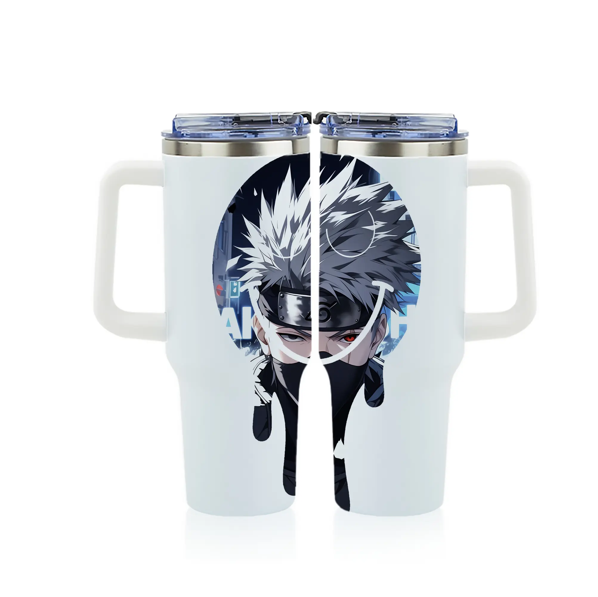 ナルト グッズ はたけ カカシ - 1200mL フルプリント車用タンブラー ・ 304ステンレス 内側 ・ 201ステンレス 外側 ・ 保温 保冷 ・ 通勤 ドライブ アウトドア用