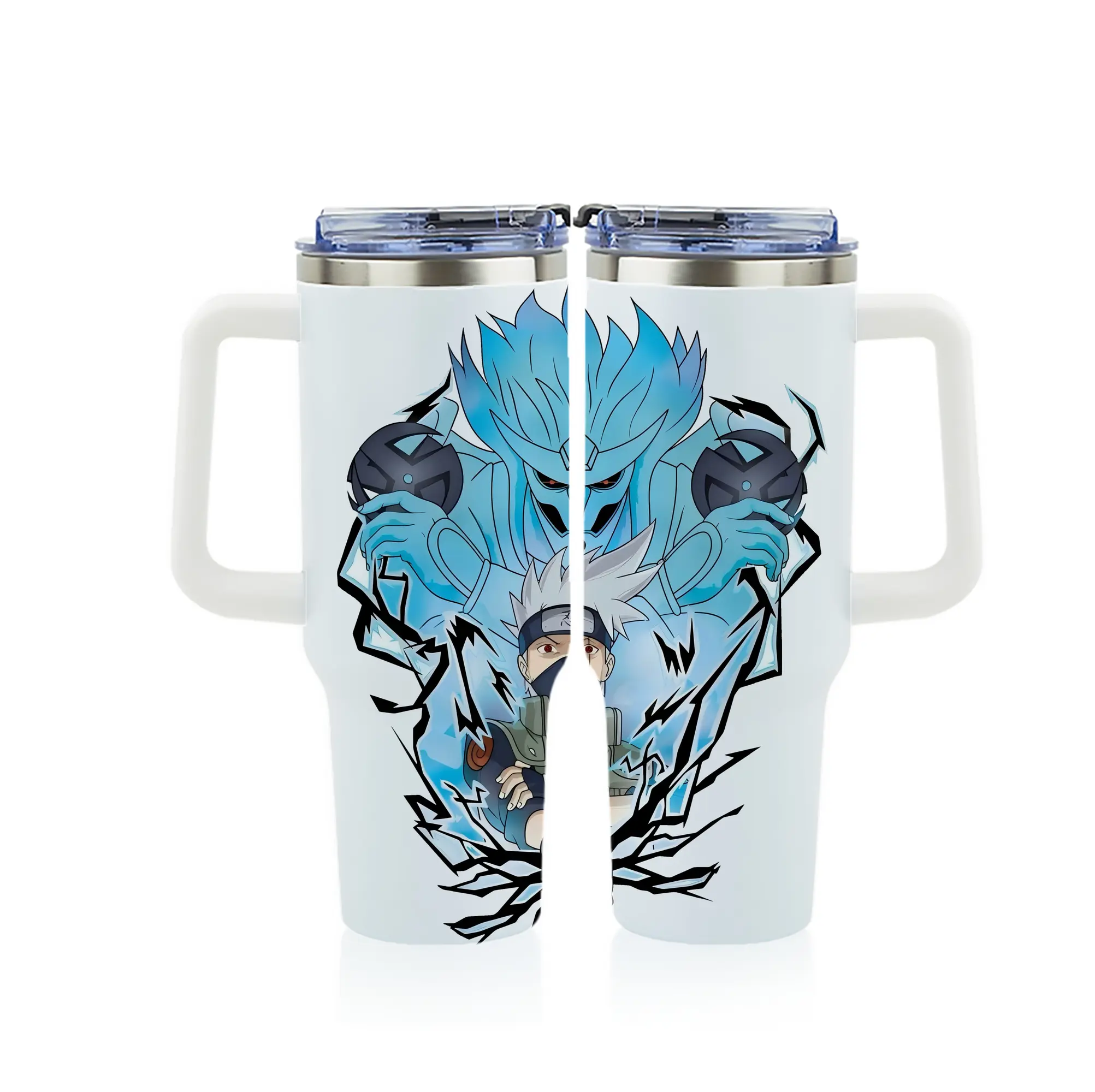 ナルト グッズ はたけ カカシ - 1200mL フルプリント車用タンブラー ・ 304ステンレス 内側 ・ 201ステンレス 外側 ・ 保温 保冷 ・ 通勤 ドライブ アウトドア用