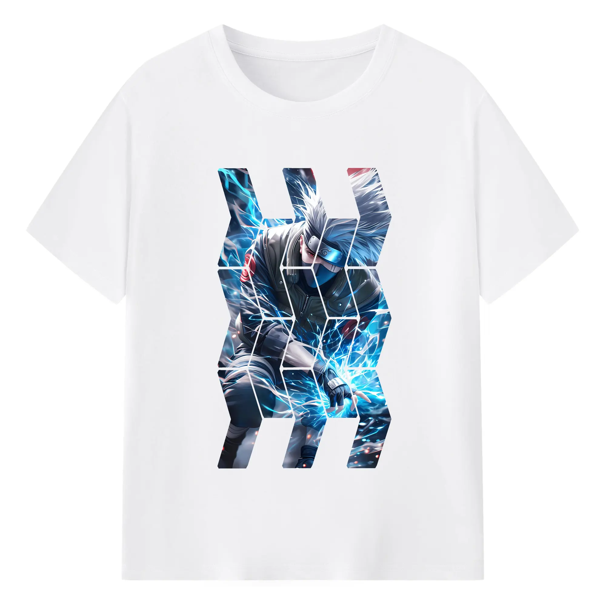 ナルト グッズ はたけ カカシ - 綿100％ 半袖Tシャツ ・ フロントプリント ・ 快適 通気性 ・ 日常使い 散歩 スポーツ用