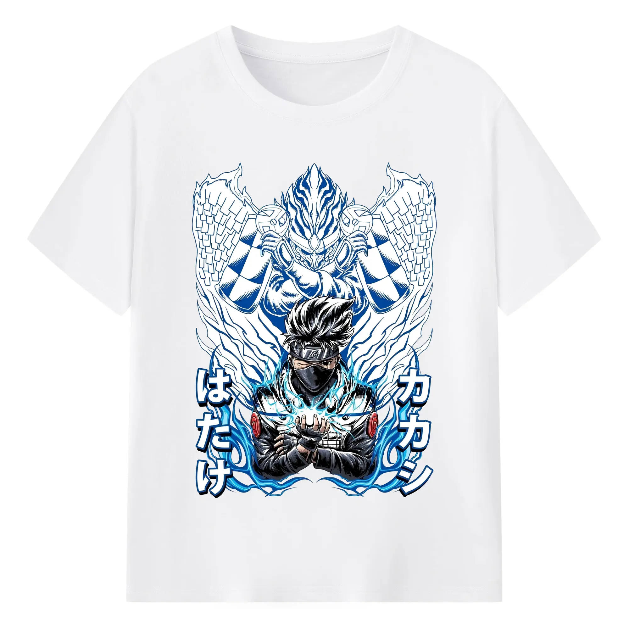 ナルト グッズ はたけ カカシ - 綿100％ 半袖Tシャツ ・ フロントプリント ・ 快適 通気性 ・ 日常使い 散歩 スポーツ用