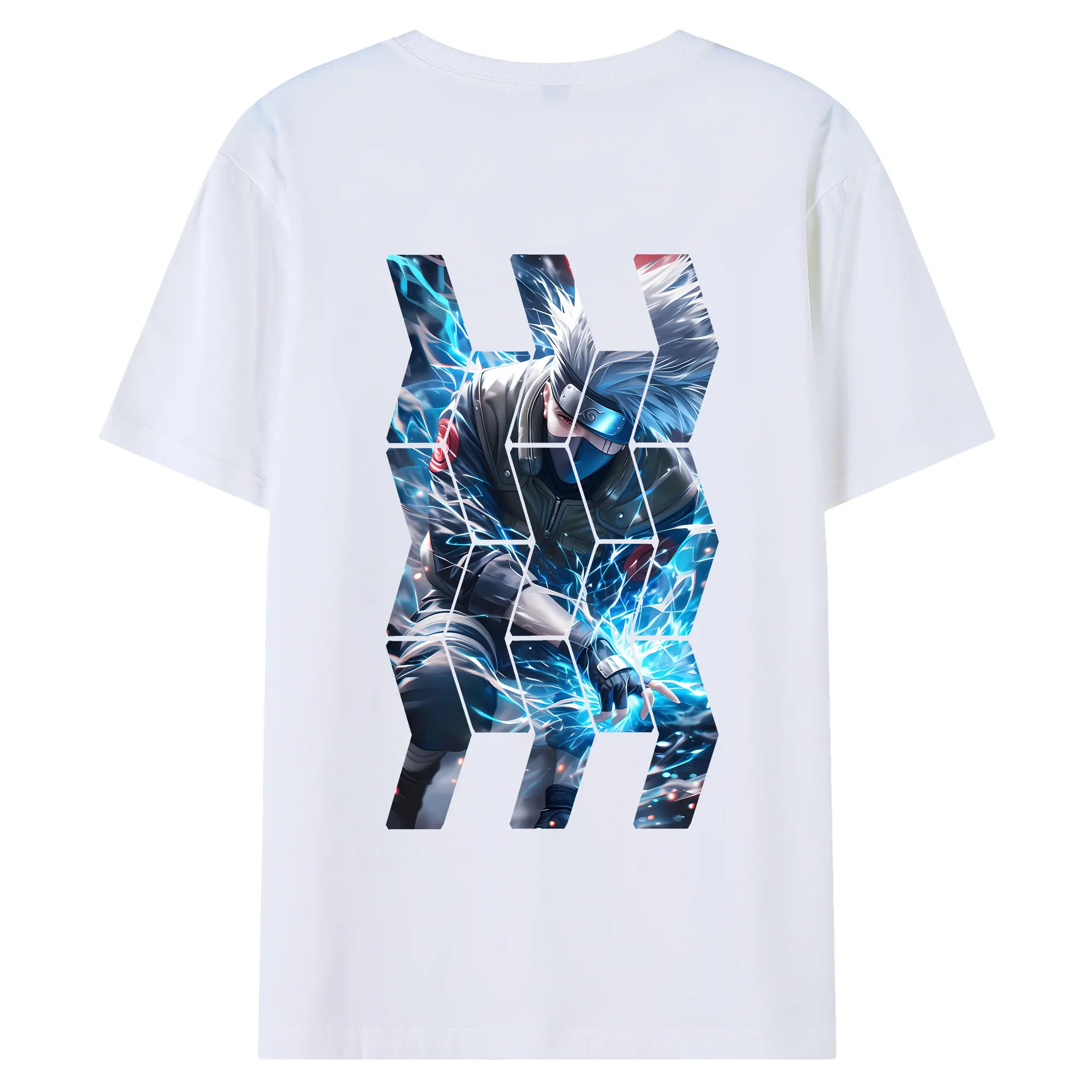 ナルト グッズ はたけ カカシ - 綿100％ 半袖Tシャツ ・ バックプリント ・ 快適 通気性 ・ 日常使い 散歩 スポーツ用