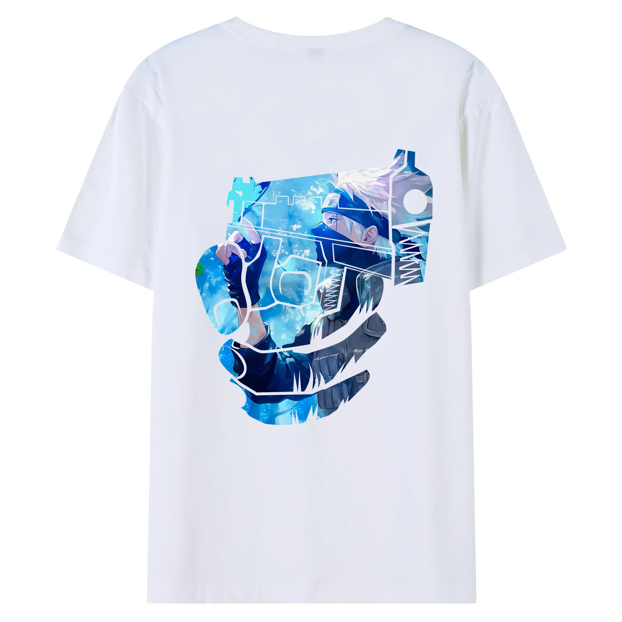 ナルト グッズ はたけ カカシ - 綿100％ 半袖Tシャツ ・ バックプリント ・ 快適 通気性 ・ 日常使い 散歩 スポーツ用