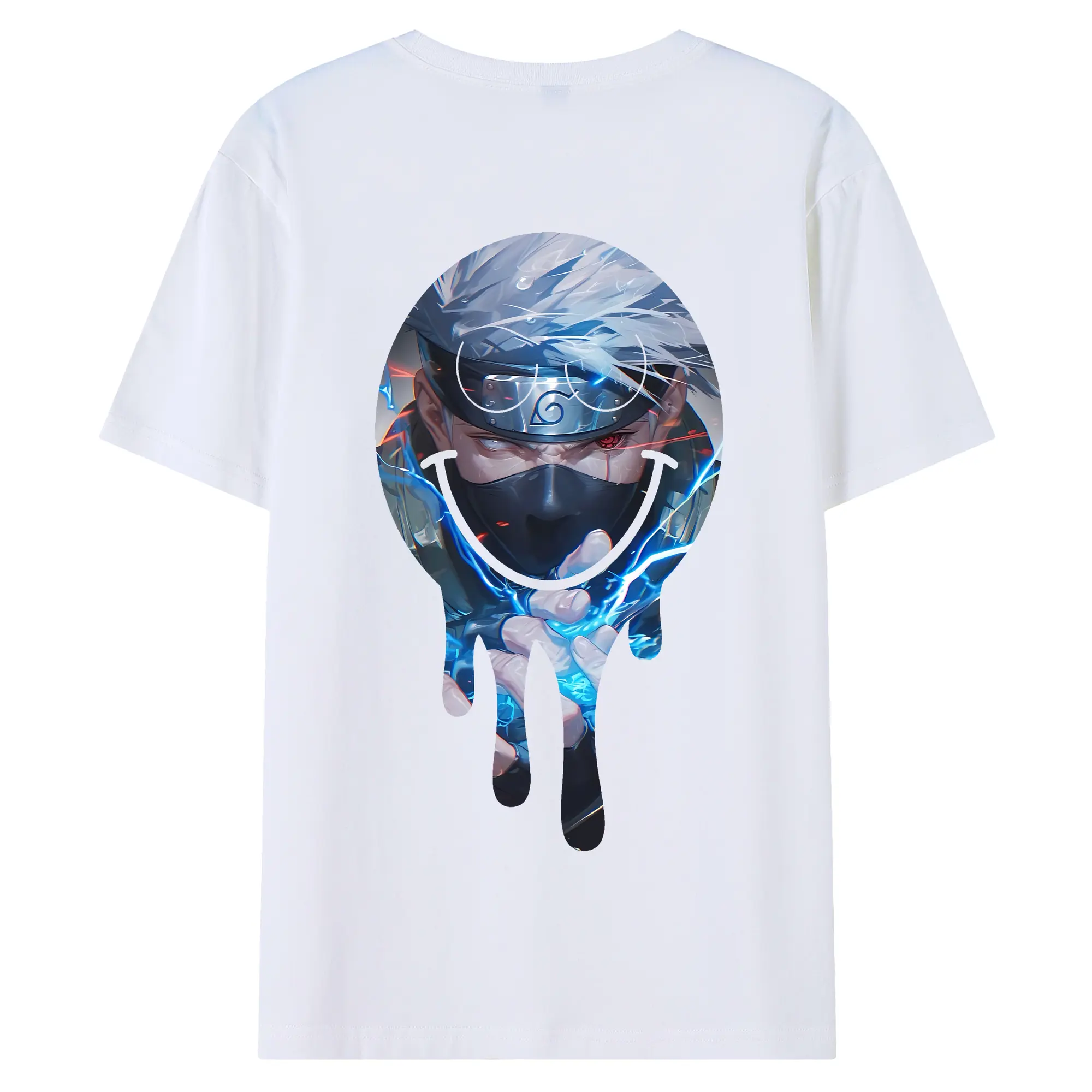 ナルト グッズ はたけ カカシ - 綿100％ 半袖Tシャツ ・ バックプリント ・ 快適 通気性 ・ 日常使い 散歩 スポーツ用