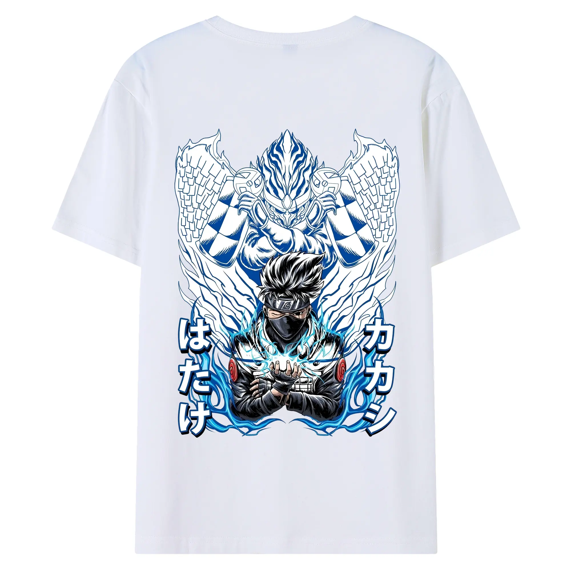 ナルト グッズ はたけ カカシ - 綿100％ 半袖Tシャツ ・ バックプリント ・ 快適 通気性 ・ 日常使い 散歩 スポーツ用