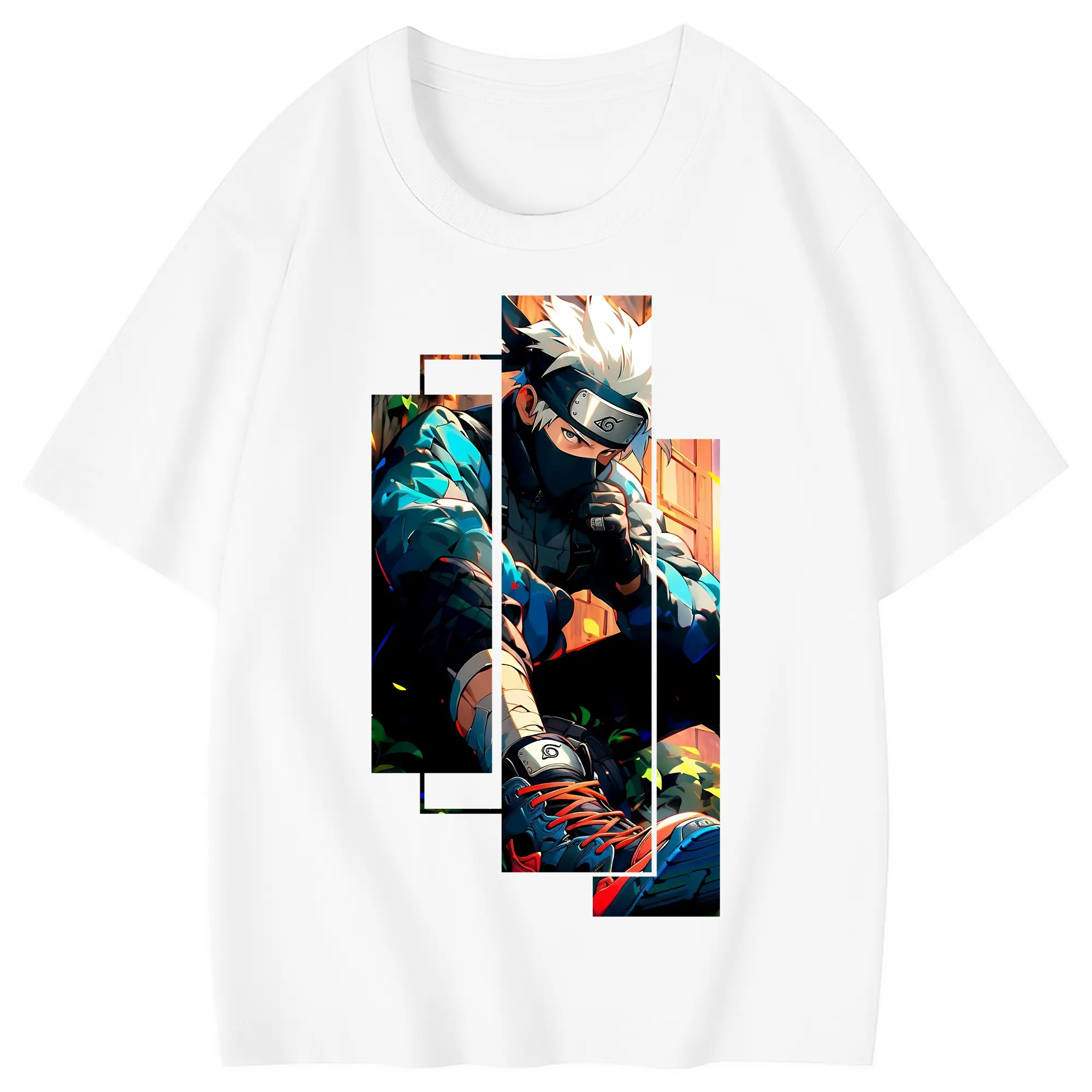 ナルト グッズ はたけ カカシ - 綿100％ キッズTシャツ ・ フロントプリント ・ 快適 通気性 ・ スポーツ カジュアル 散歩用