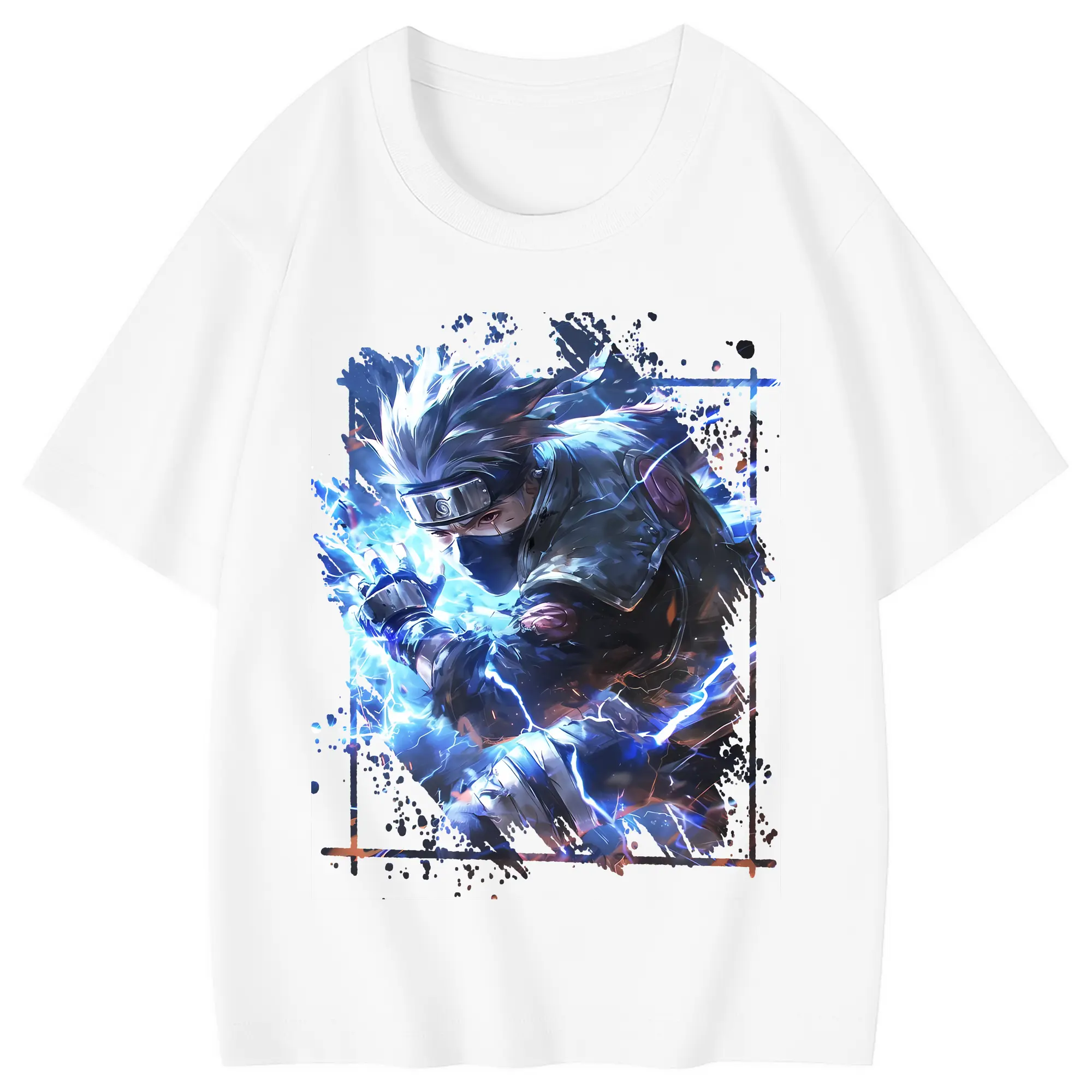 ナルト グッズ はたけ カカシ - 綿100％ キッズTシャツ ・ フロントプリント ・ 快適 通気性 ・ スポーツ カジュアル 散歩用