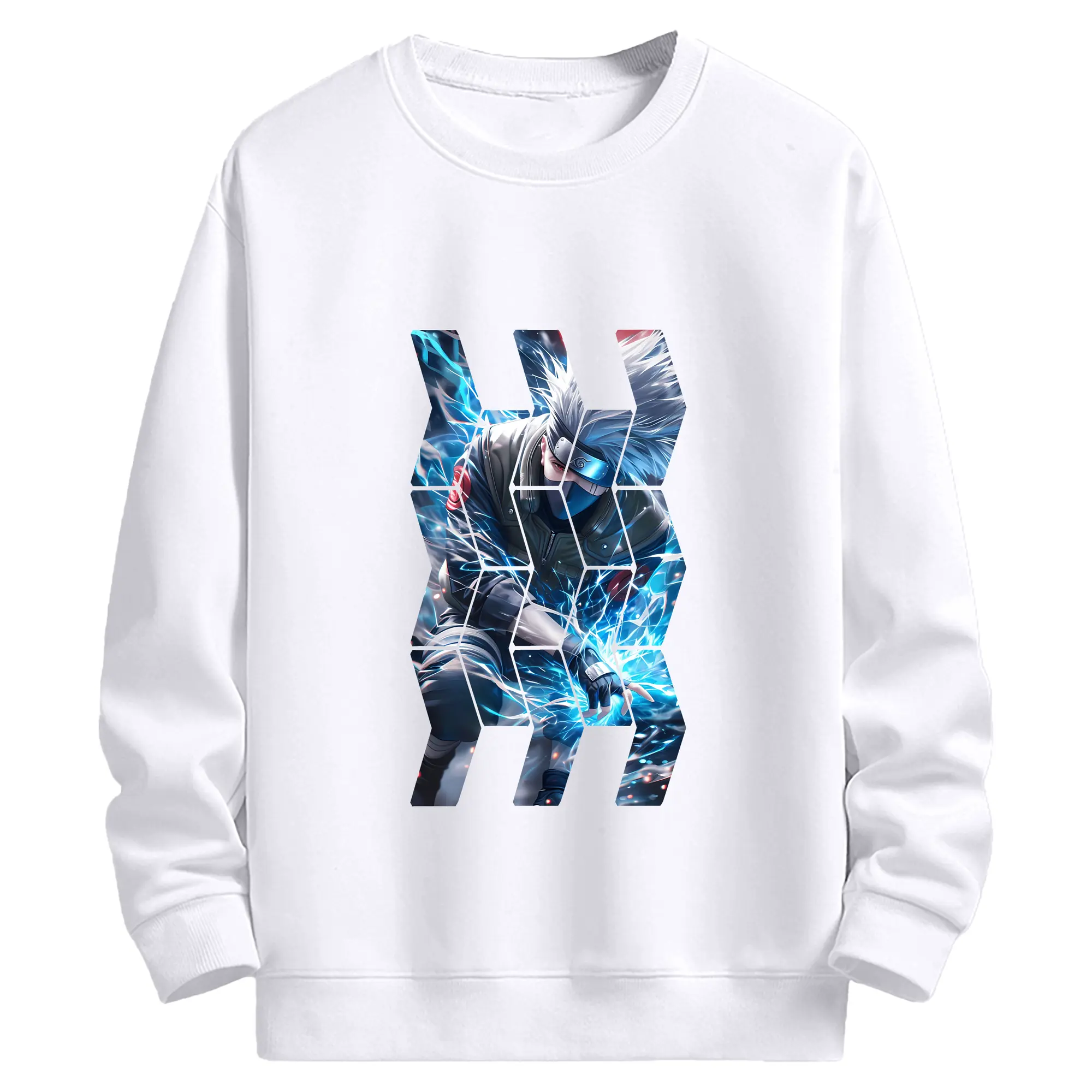 ナルト グッズ はたけ カカシ - 高品質 クルーネック スウェット ・ コットン59％ ポリエステル41％ ・ ユニセックス 長袖 トレーナー ・ カジュアル デイリー スポーツ 散歩用