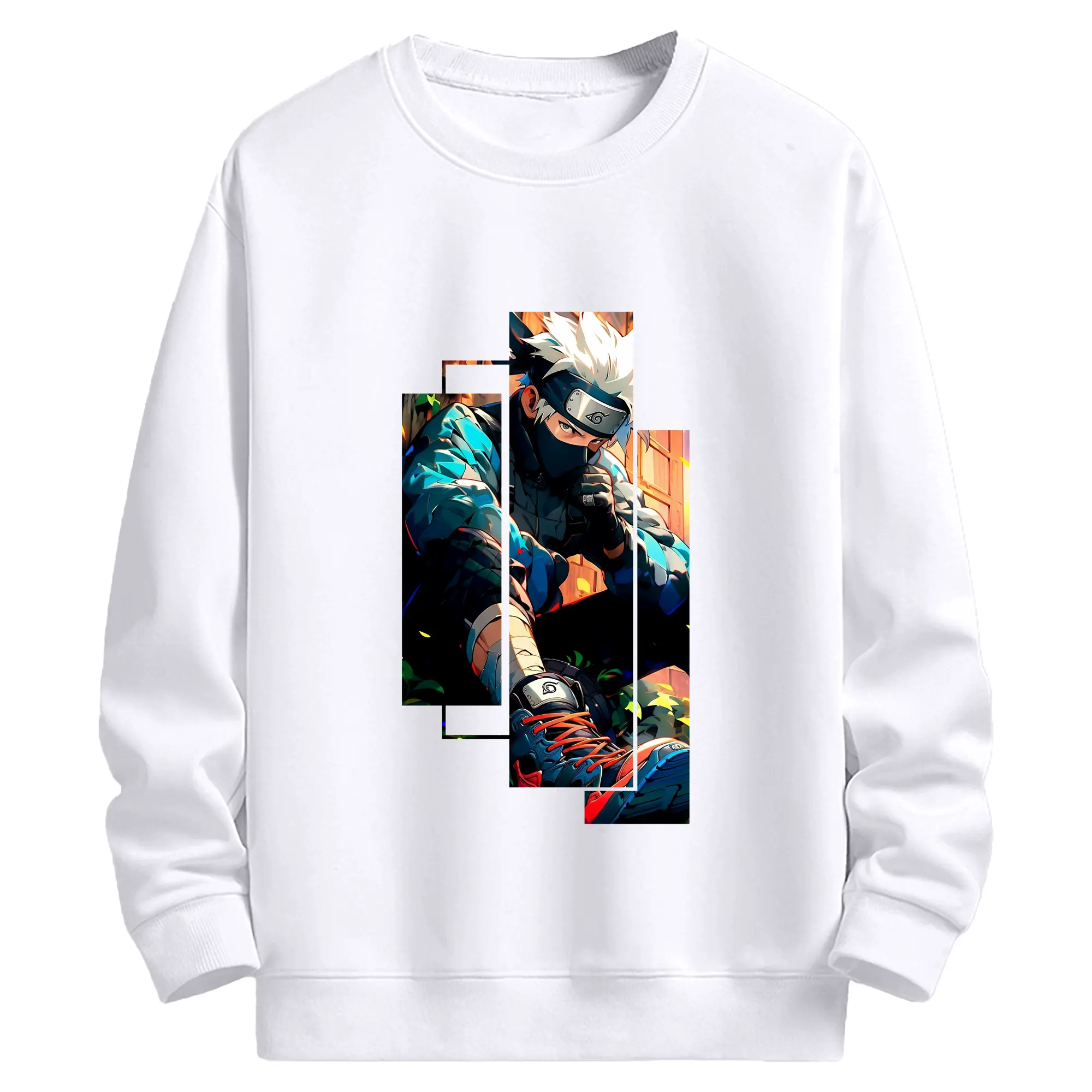 ナルト グッズ はたけ カカシ - 高品質 クルーネック スウェット ・ コットン59％ ポリエステル41％ ・ ユニセックス 長袖 トレーナー ・ カジュアル デイリー スポーツ 散歩用