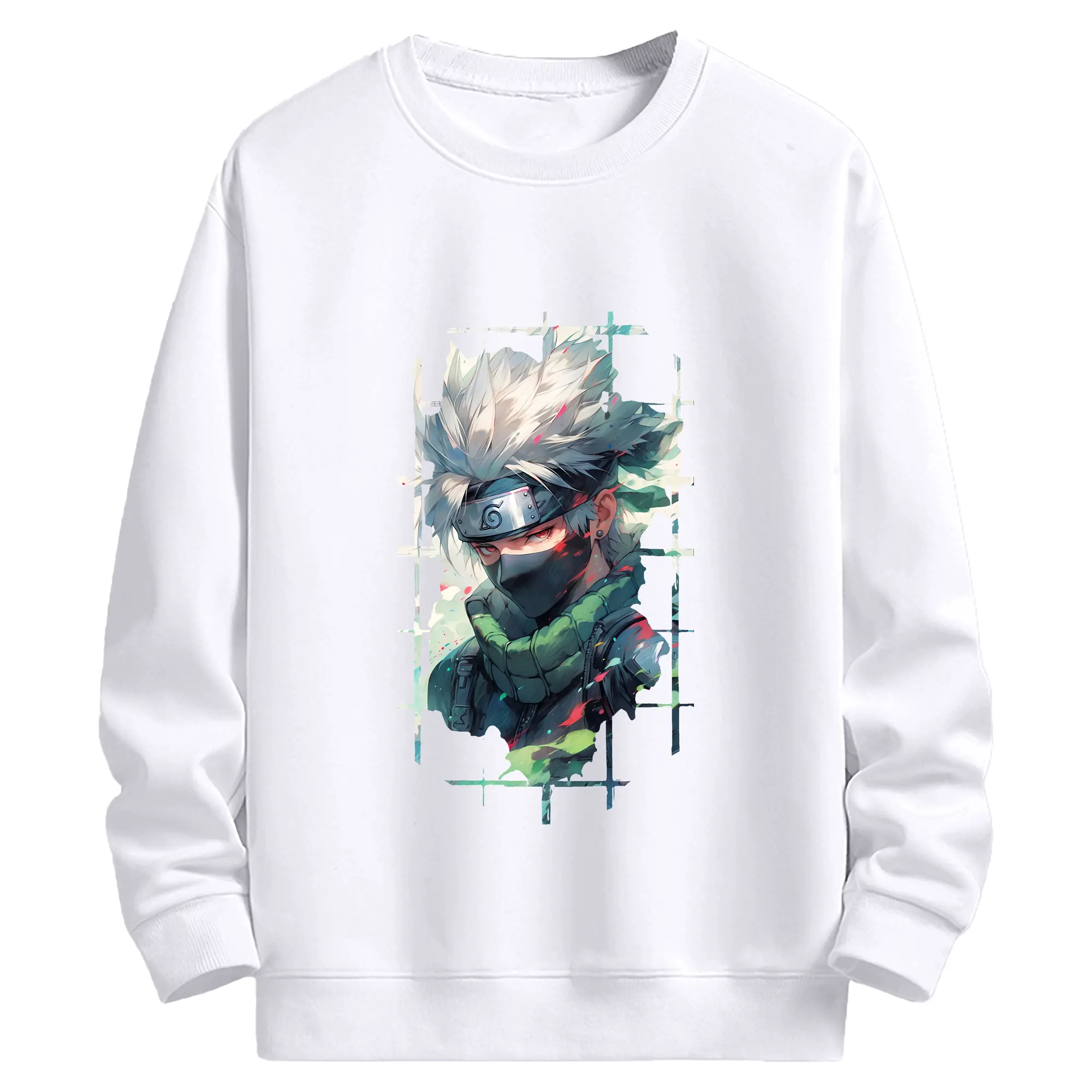 ナルト グッズ はたけ カカシ - 高品質 クルーネック スウェット ・ コットン59％ ポリエステル41％ ・ ユニセックス 長袖 トレーナー ・ カジュアル デイリー スポーツ 散歩用