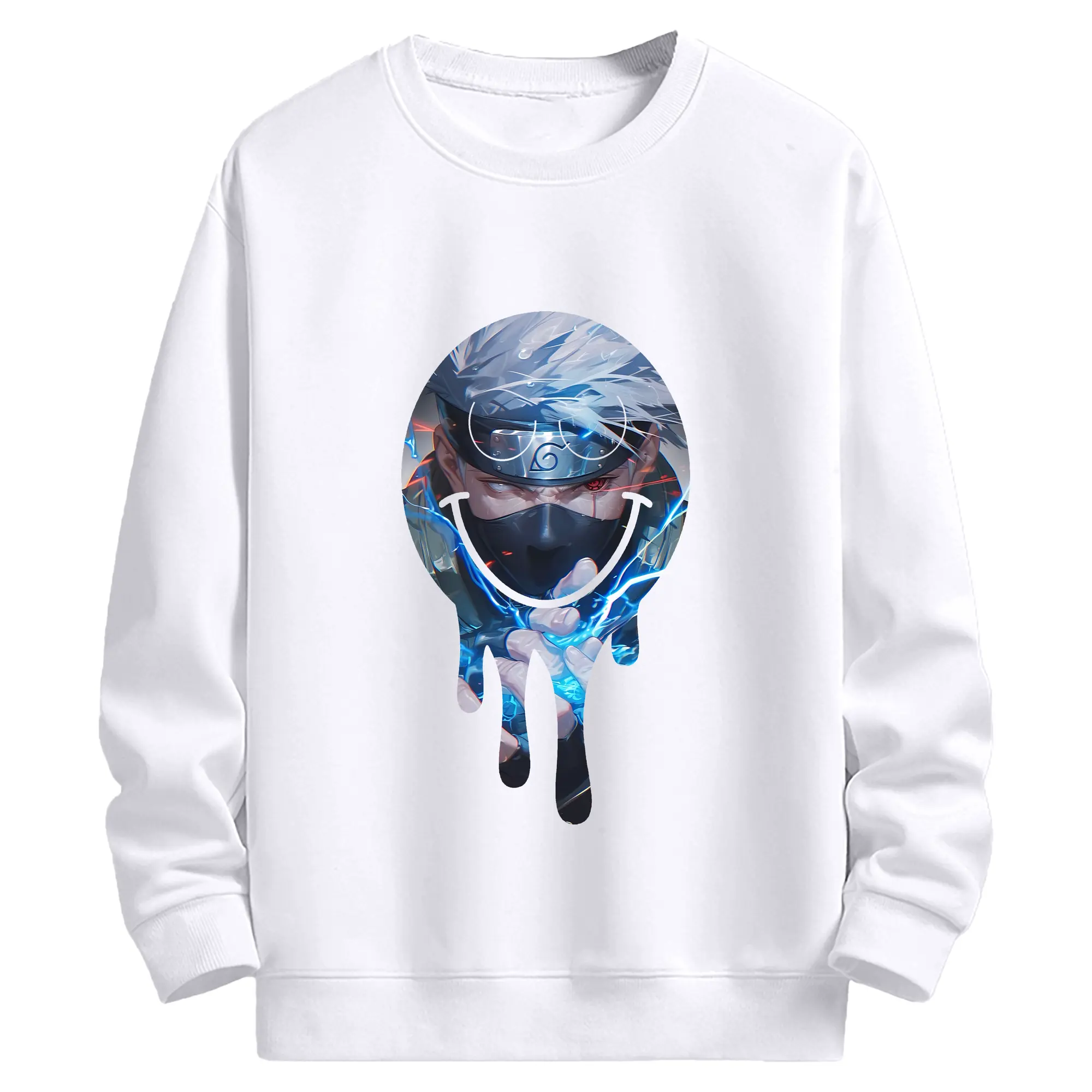 ナルト グッズ はたけ カカシ - 高品質 クルーネック スウェット ・ コットン59％ ポリエステル41％ ・ ユニセックス 長袖 トレーナー ・ カジュアル デイリー スポーツ 散歩用