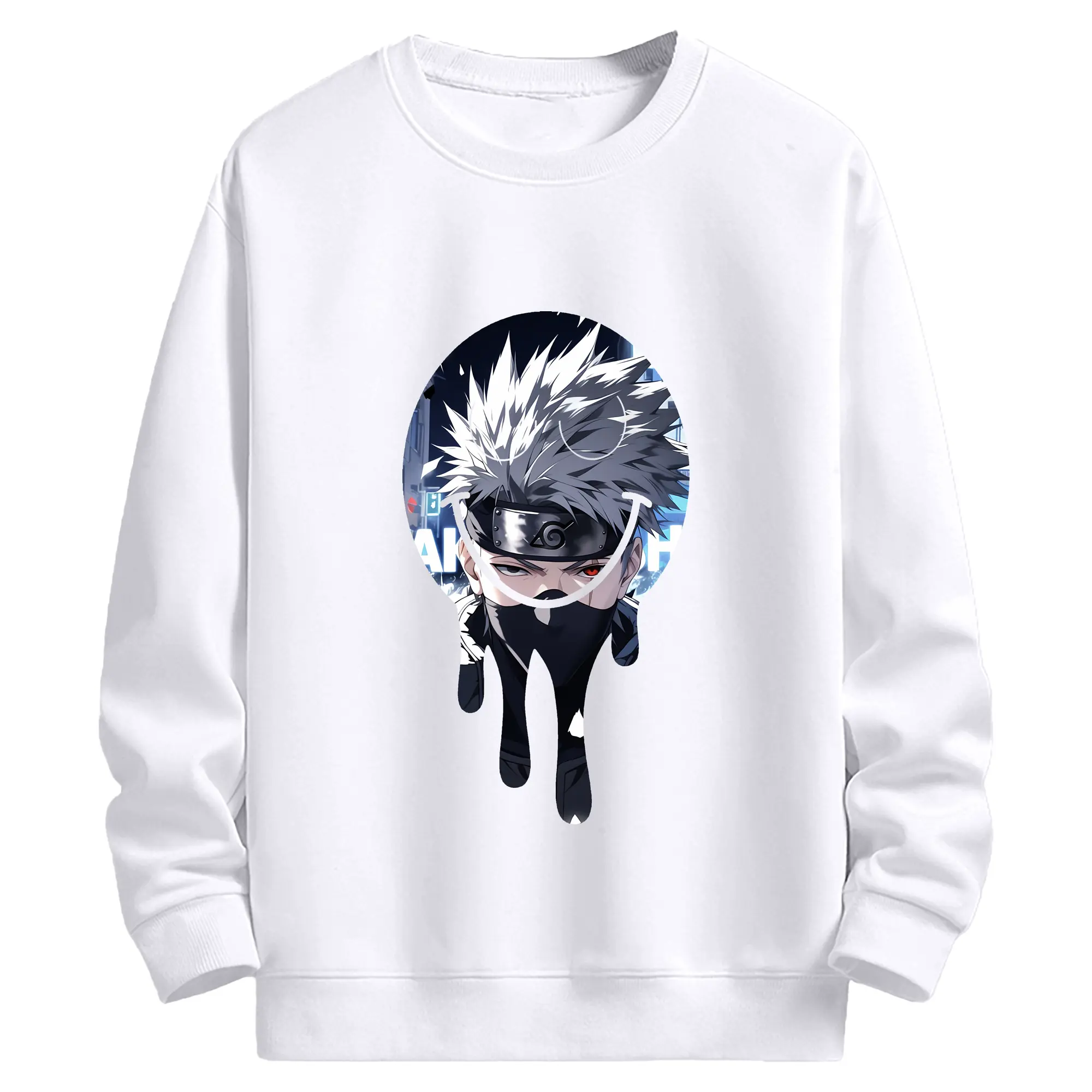 ナルト グッズ はたけ カカシ - 高品質 クルーネック スウェット ・ コットン59％ ポリエステル41％ ・ ユニセックス 長袖 トレーナー ・ カジュアル デイリー スポーツ 散歩用