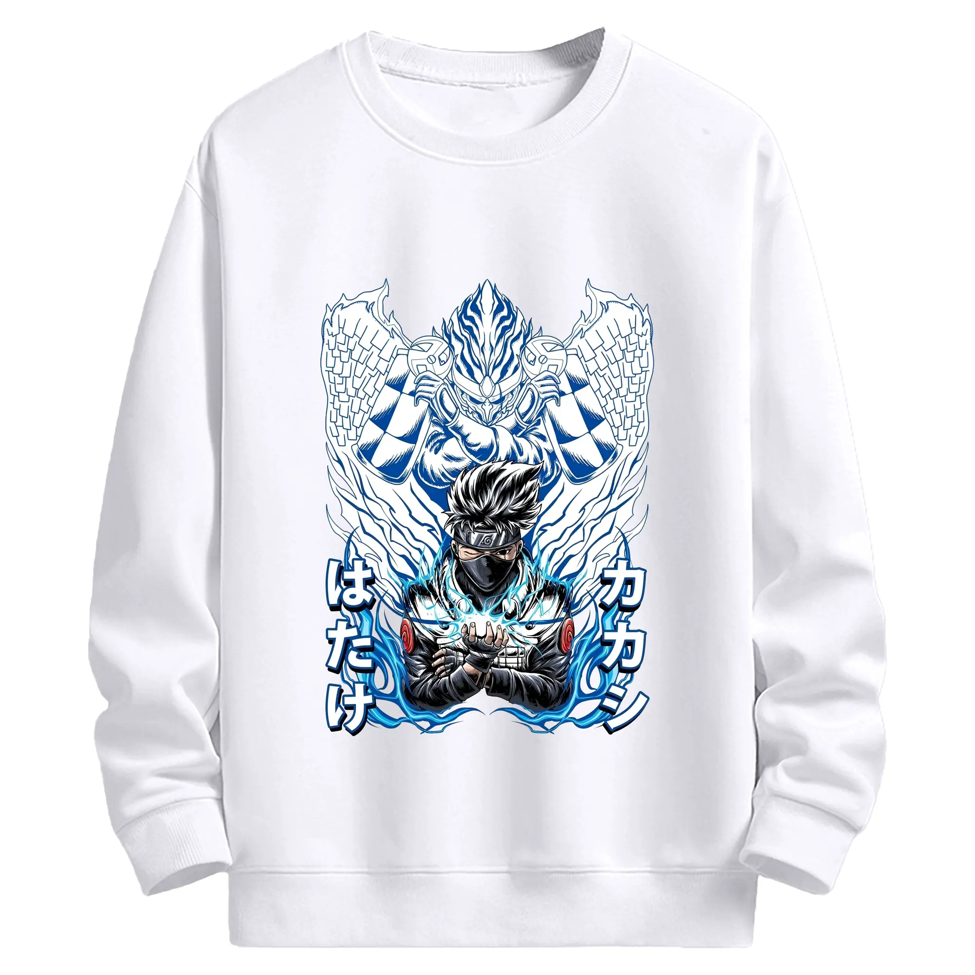 ナルト グッズ はたけ カカシ - 高品質 クルーネック スウェット ・ コットン59％ ポリエステル41％ ・ ユニセックス 長袖 トレーナー ・ カジュアル デイリー スポーツ 散歩用