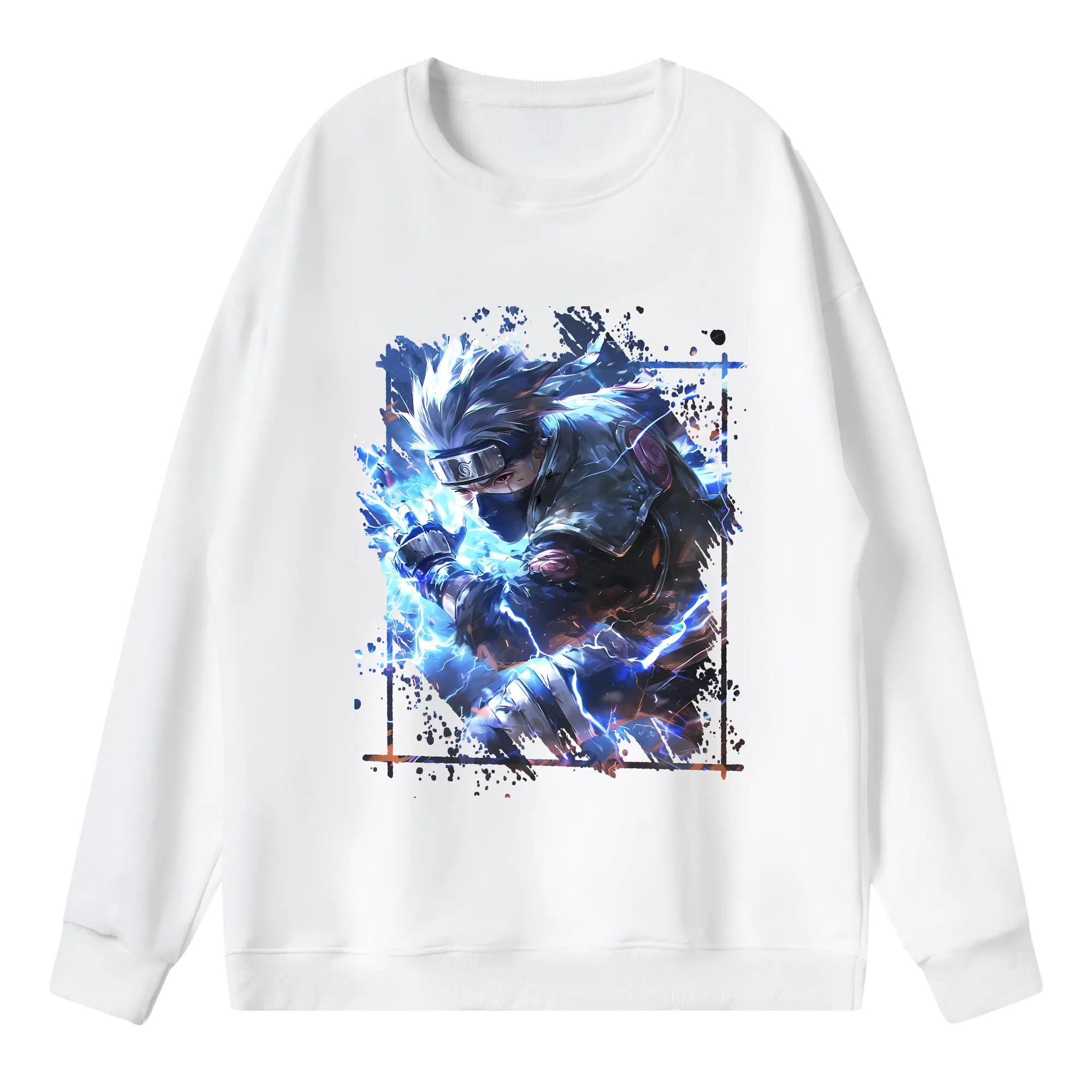 ナルト グッズ はたけ カカシ - 薄手 クルーネック スウェット 裏毛260g · ポリエステル 春秋向け カジュアル 男女兼用 · トレーナー デイリー スポーツ 散歩に最適