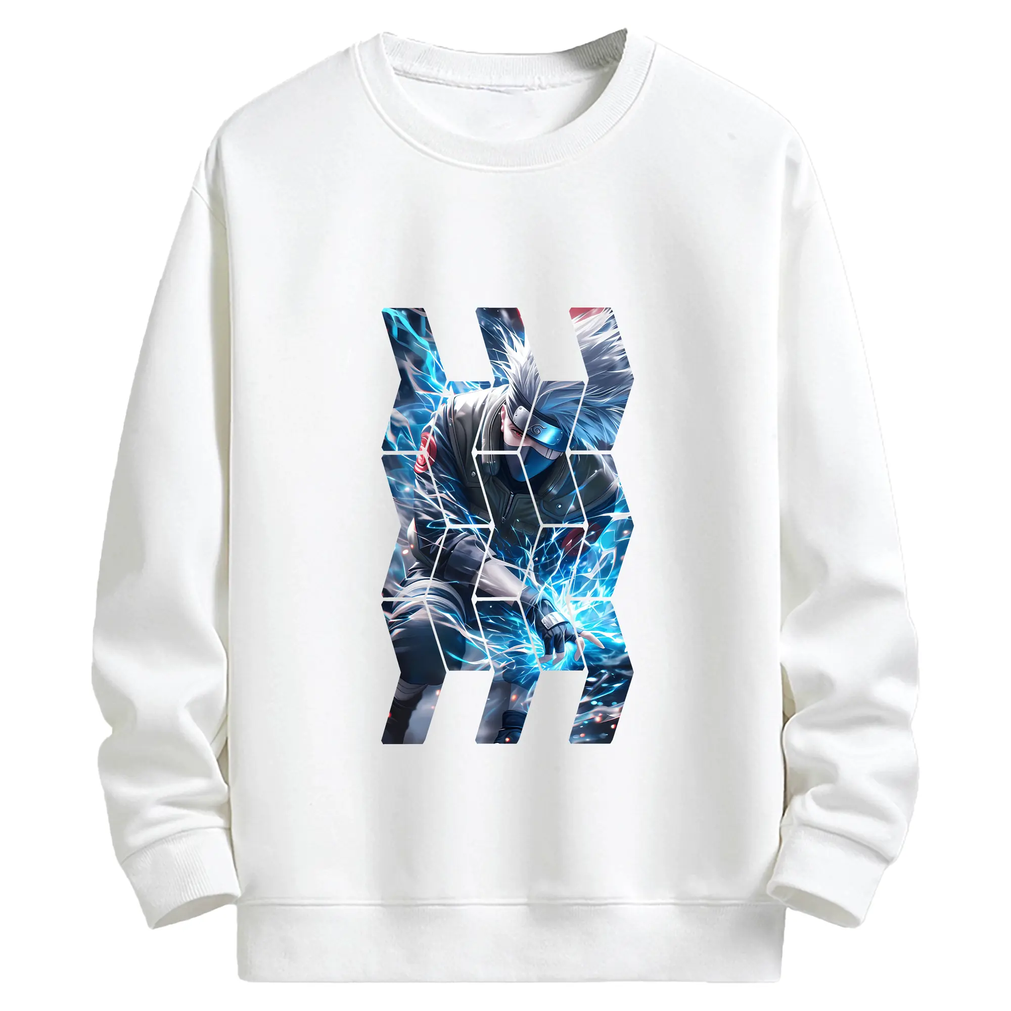 ナルト グッズ はたけ カカシ - キッズ クルーネックスウェットシャツ ・ フロントプリント ・ 綿80％ ポリエステル20％ ・ 快適 通学 スポーツ 日常使い お散歩用