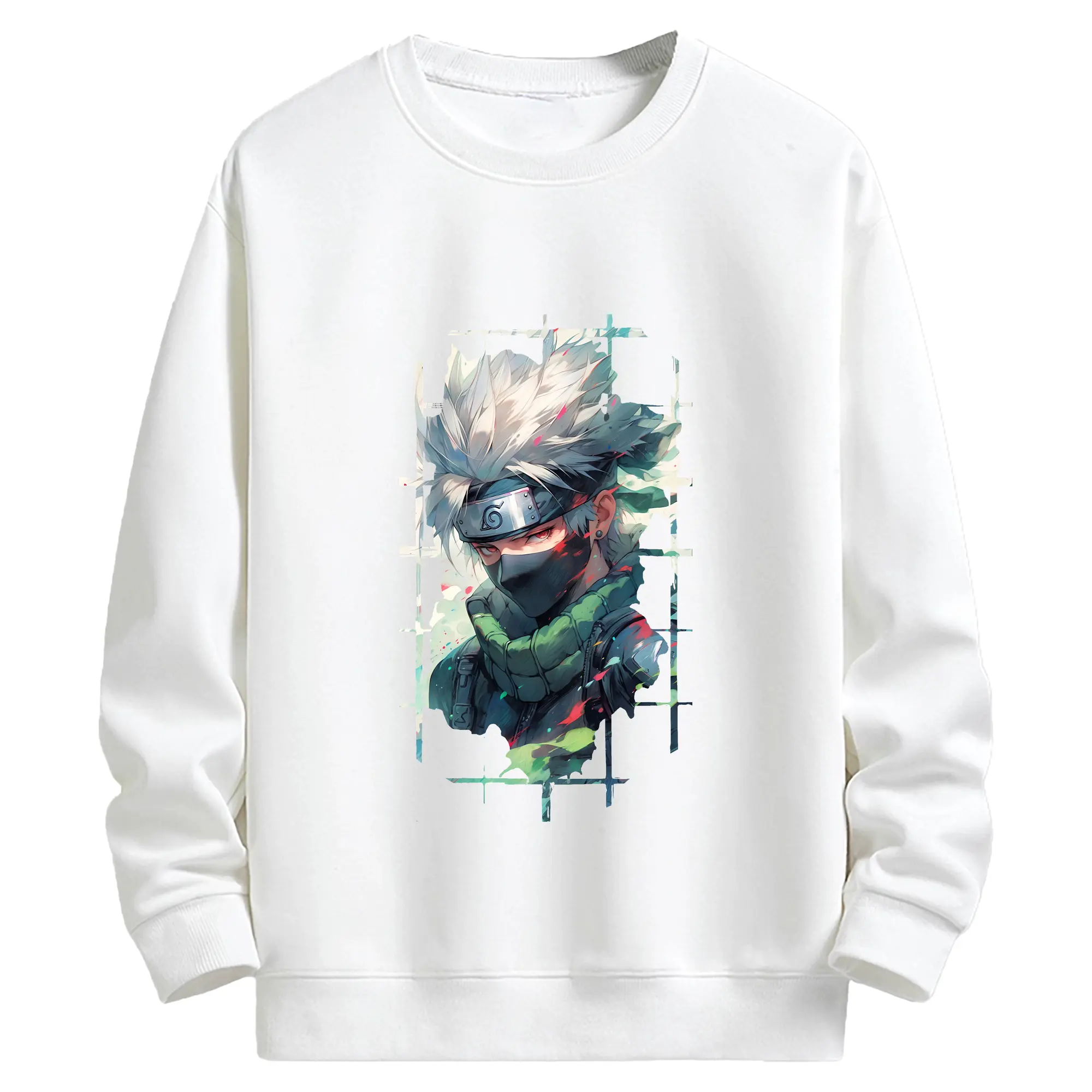 ナルト グッズ はたけ カカシ - キッズ クルーネックスウェットシャツ ・ フロントプリント ・ 綿80％ ポリエステル20％ ・ 快適 通学 スポーツ 日常使い お散歩用