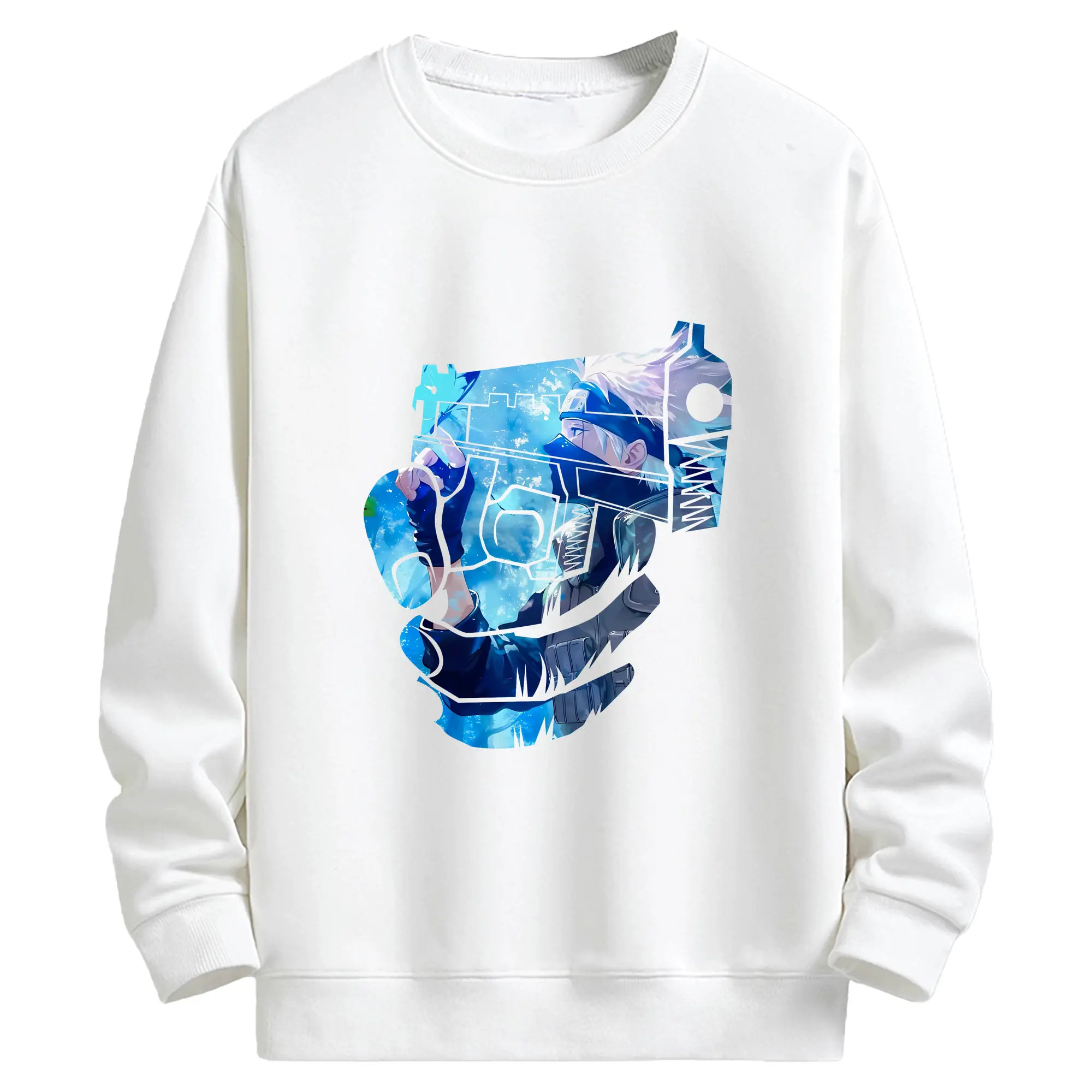 ナルト グッズ はたけ カカシ - キッズ クルーネックスウェットシャツ ・ フロントプリント ・ 綿80％ ポリエステル20％ ・ 快適 通学 スポーツ 日常使い お散歩用