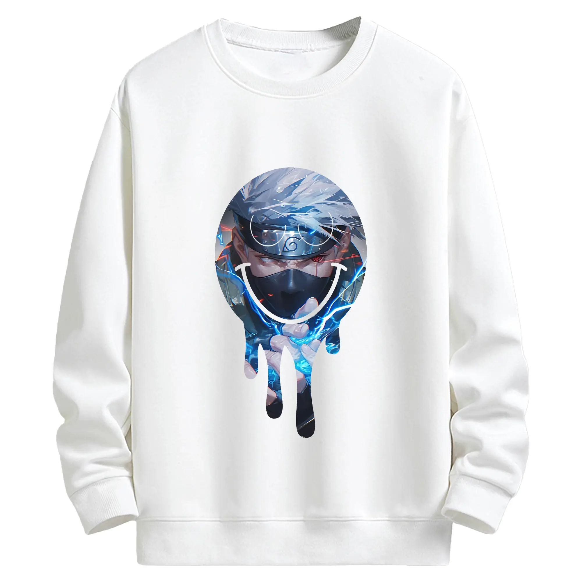 ナルト グッズ はたけ カカシ - キッズ クルーネックスウェットシャツ ・ フロントプリント ・ 綿80％ ポリエステル20％ ・ 快適 通学 スポーツ 日常使い お散歩用