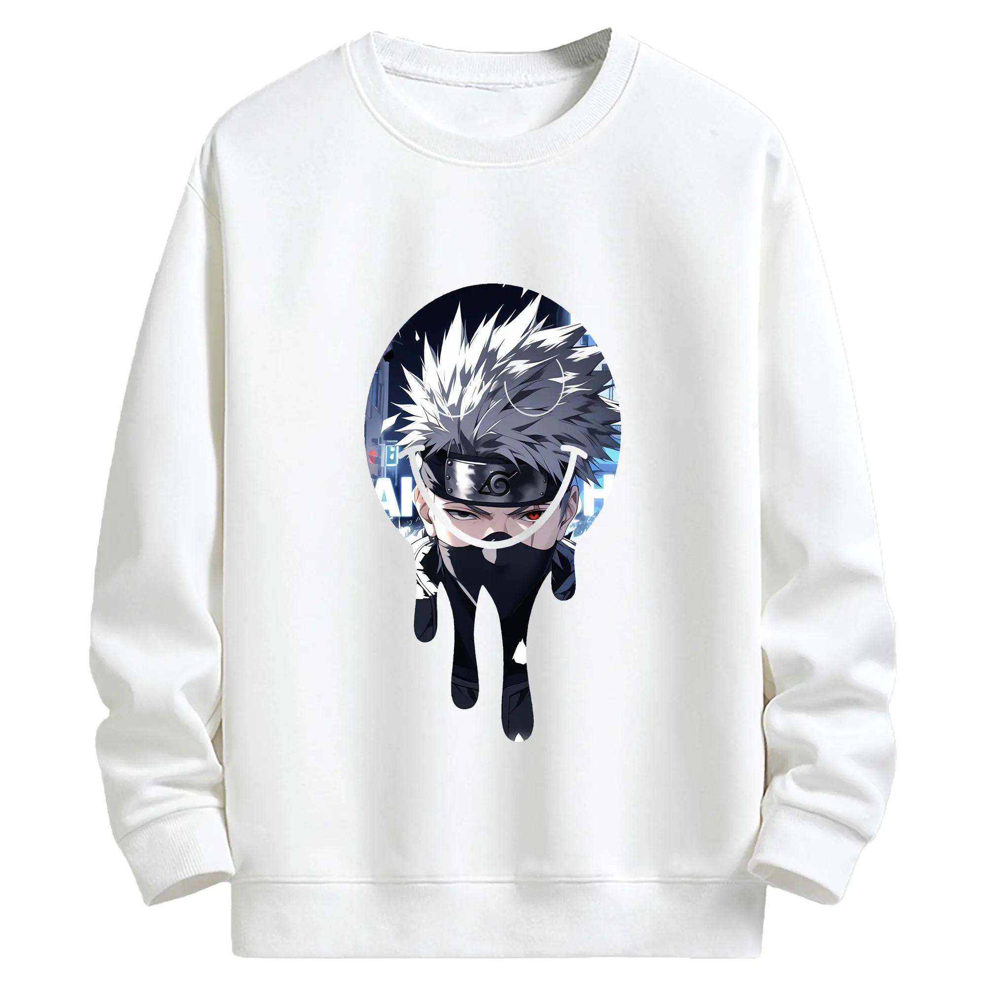 ナルト グッズ はたけ カカシ - キッズ クルーネックスウェットシャツ ・ フロントプリント ・ 綿80％ ポリエステル20％ ・ 快適 通学 スポーツ 日常使い お散歩用