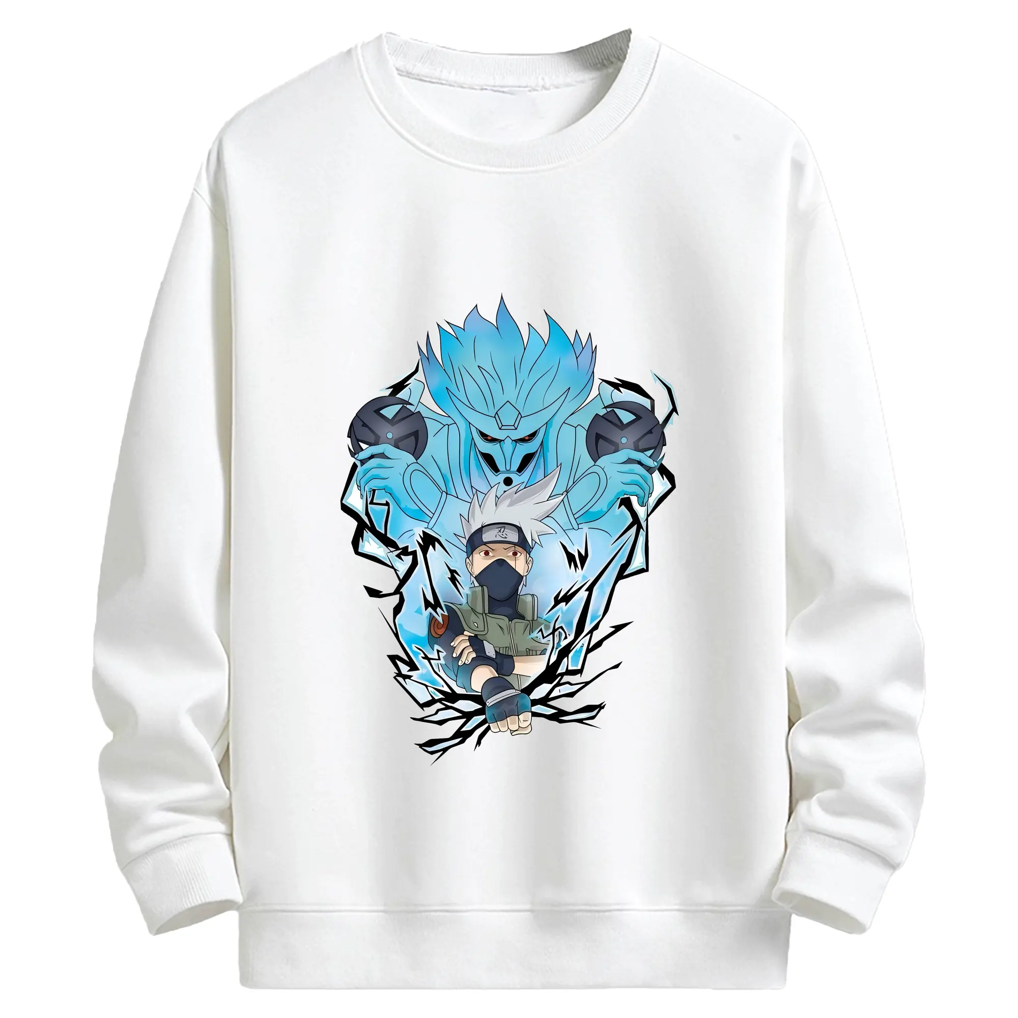 ナルト グッズ はたけ カカシ - キッズ クルーネックスウェットシャツ ・ フロントプリント ・ 綿80％ ポリエステル20％ ・ 快適 通学 スポーツ 日常使い お散歩用