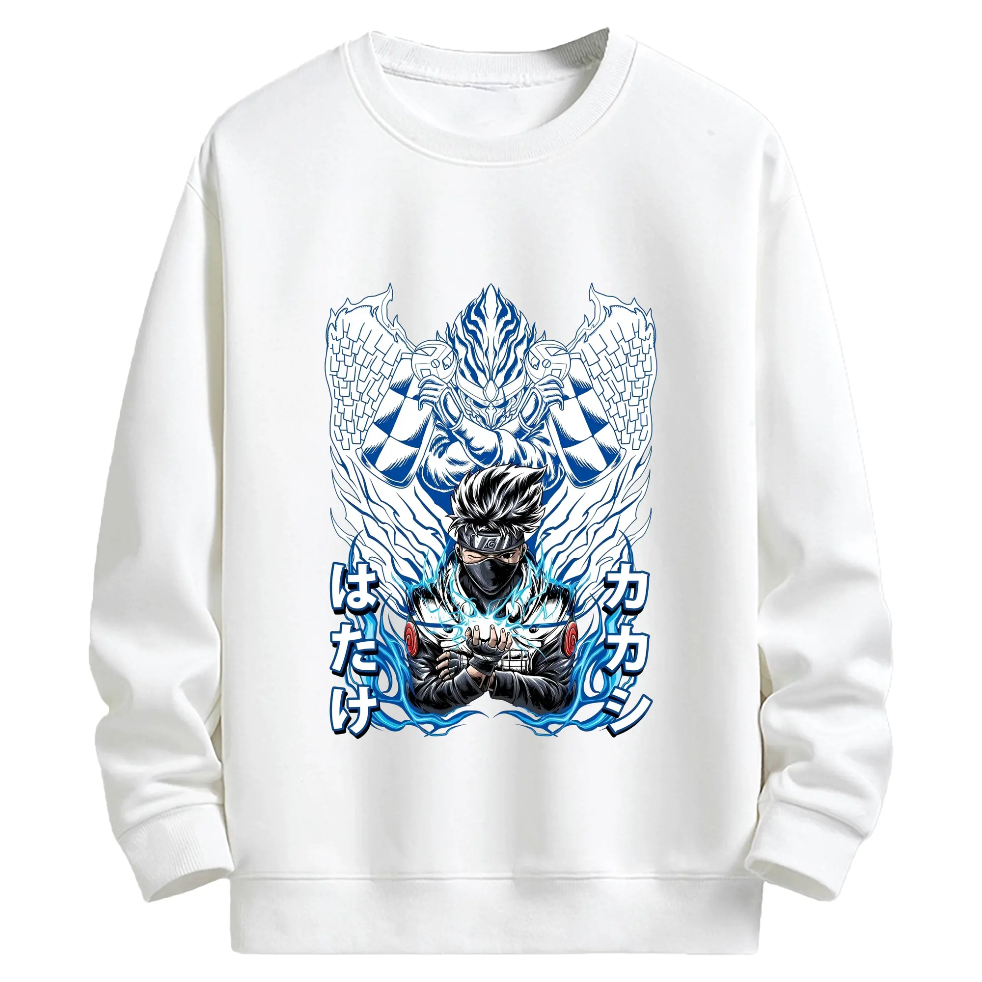 ナルト グッズ はたけ カカシ - キッズ クルーネックスウェットシャツ ・ フロントプリント ・ 綿80％ ポリエステル20％ ・ 快適 通学 スポーツ 日常使い お散歩用