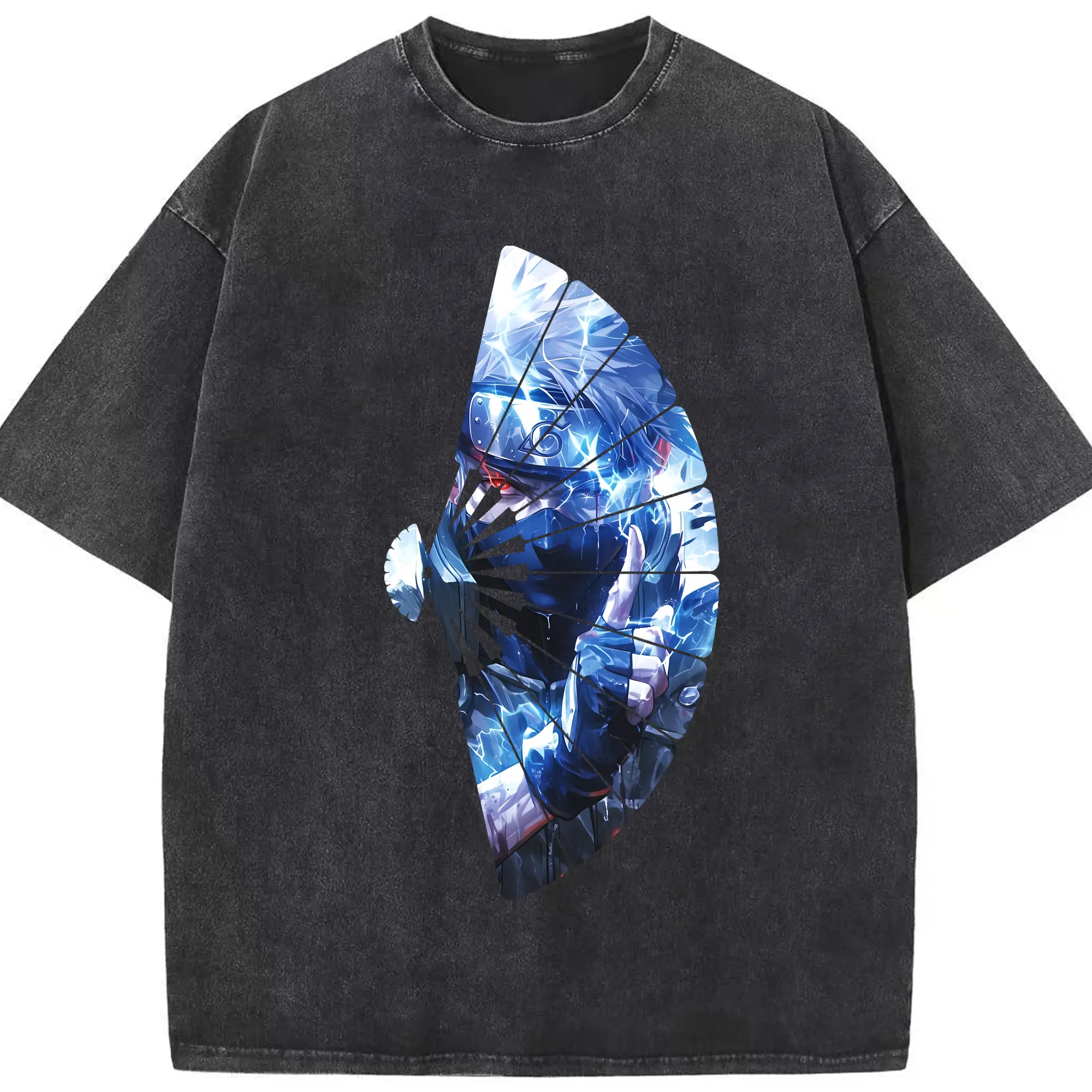 ナルト グッズ はたけ カカシ - 綿100％ ヴィンテージ風 半袖Tシャツ ・ フロントプリント ・ 柔らか肌触り ・ 通気性 快適 ・ スポーツ カジュアル 外出用