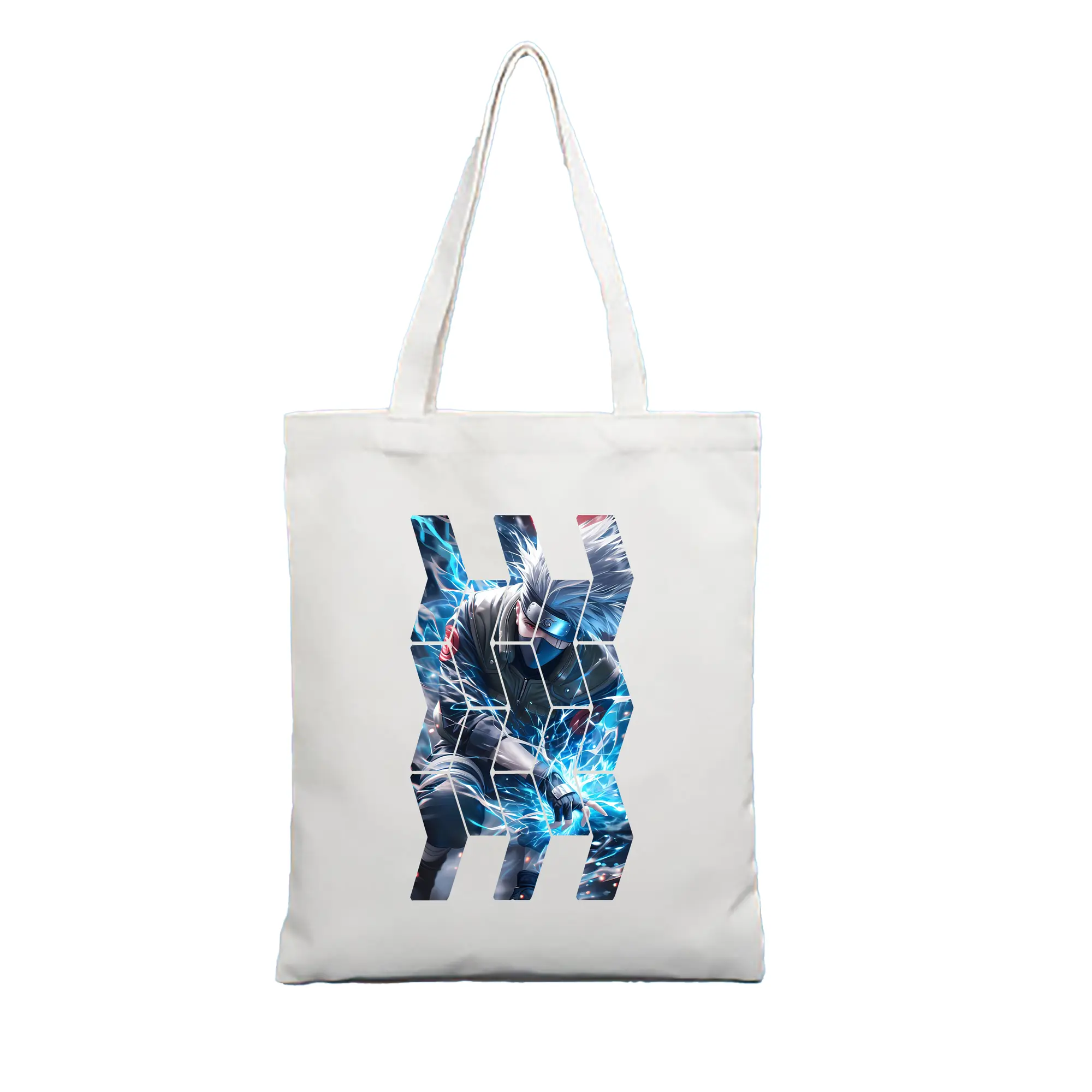 ナルト グッズ はたけ カカシ - 縦型キャンバス手提げバッグ（トートバッグ） ・ キャンバス素材 ・ ショッピング用 ・ 軽量 丈夫 お手入れ簡単