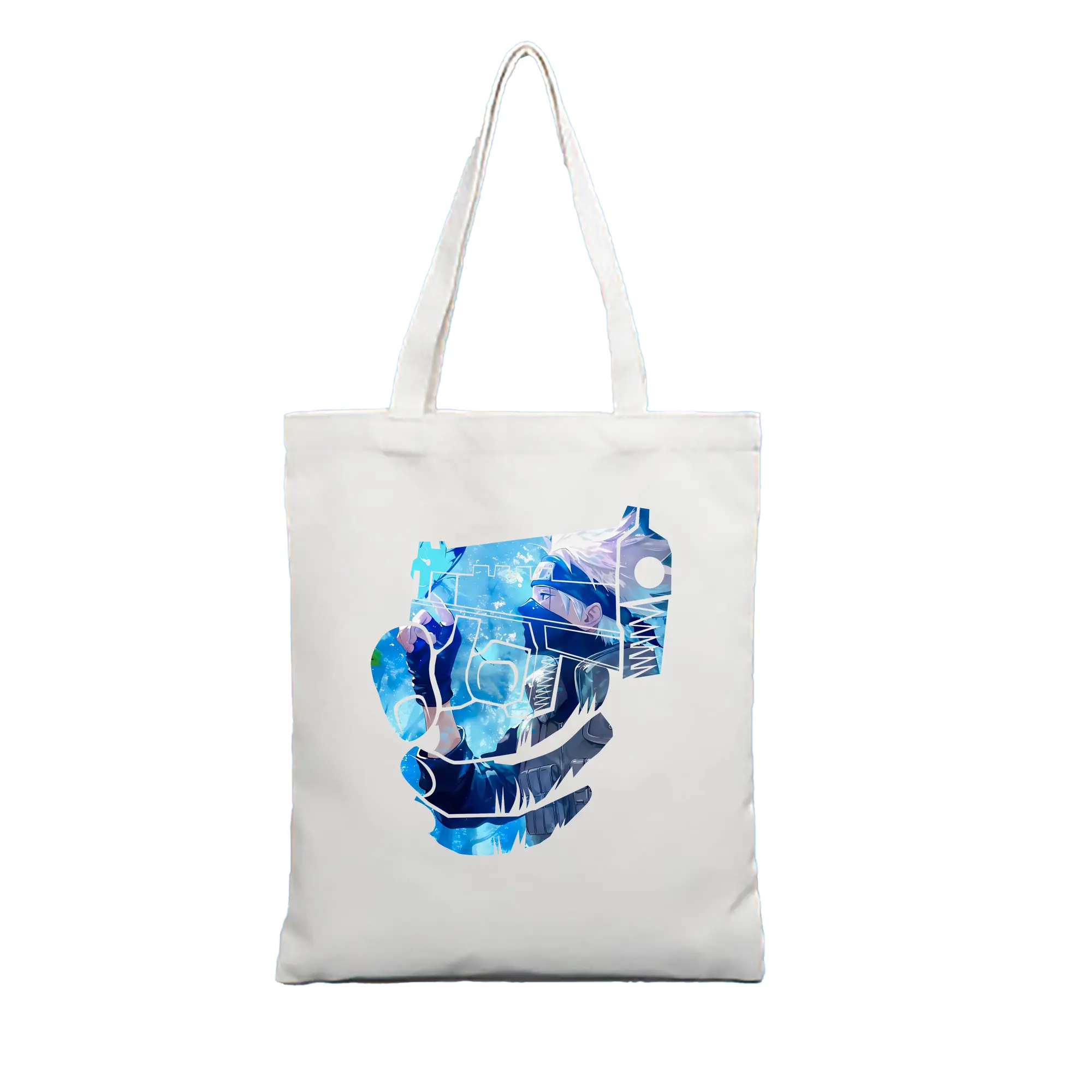 ナルト グッズ はたけ カカシ - 縦型キャンバス手提げバッグ（トートバッグ） ・ キャンバス素材 ・ ショッピング用 ・ 軽量 丈夫 お手入れ簡単