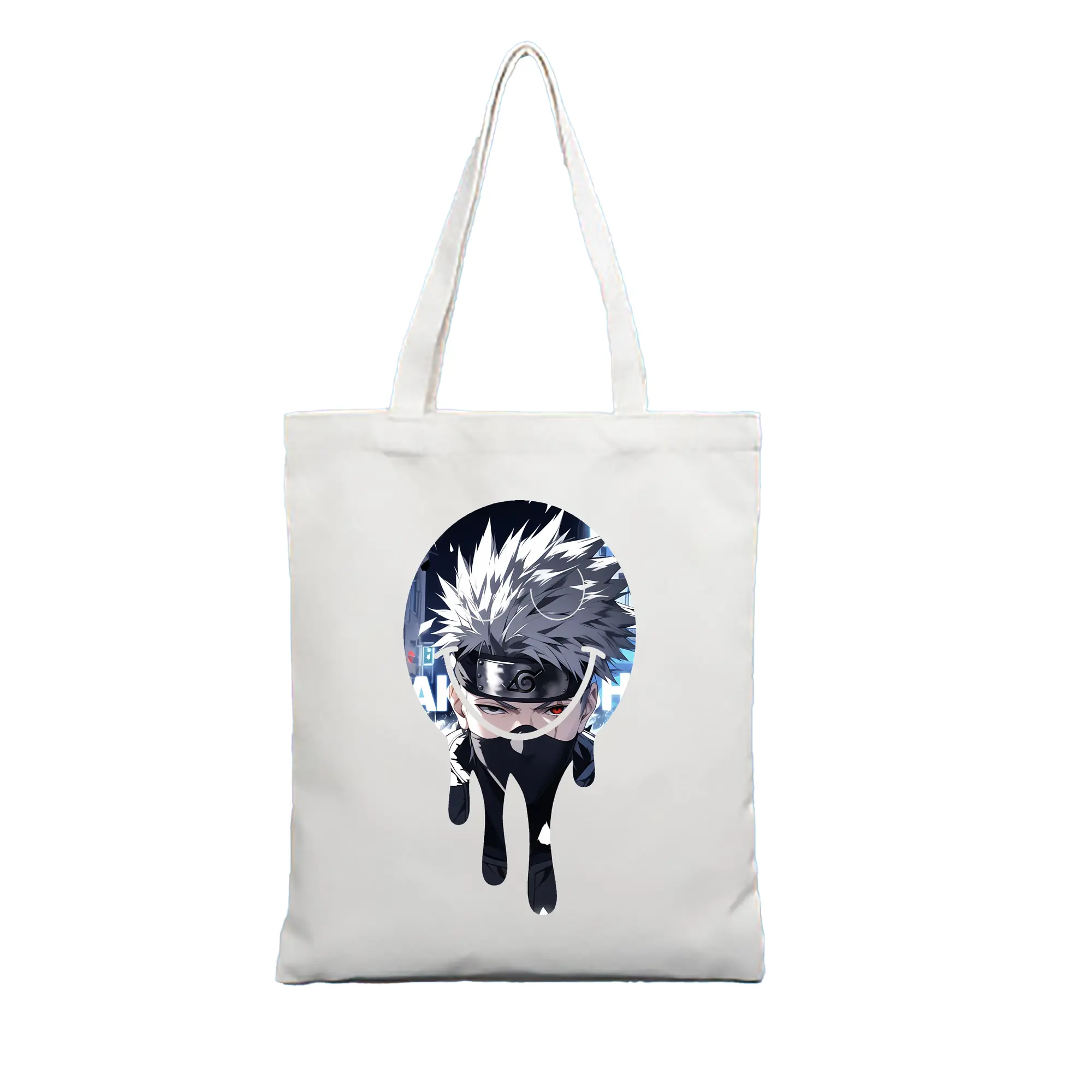 ナルト グッズ はたけ カカシ - 縦型キャンバス手提げバッグ（トートバッグ） ・ キャンバス素材 ・ ショッピング用 ・ 軽量 丈夫 お手入れ簡単