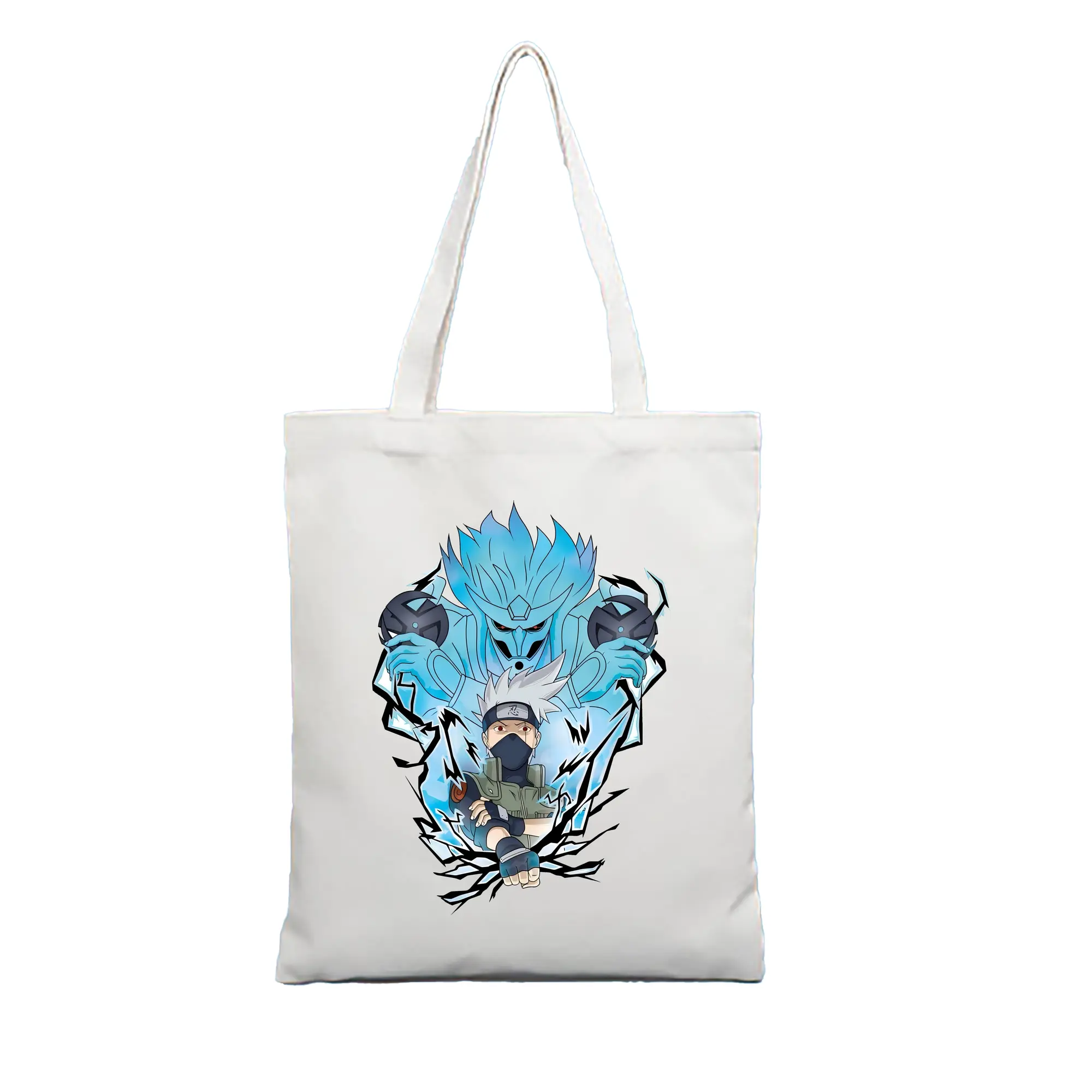 ナルト グッズ はたけ カカシ - 縦型キャンバス手提げバッグ（トートバッグ） ・ キャンバス素材 ・ ショッピング用 ・ 軽量 丈夫 お手入れ簡単