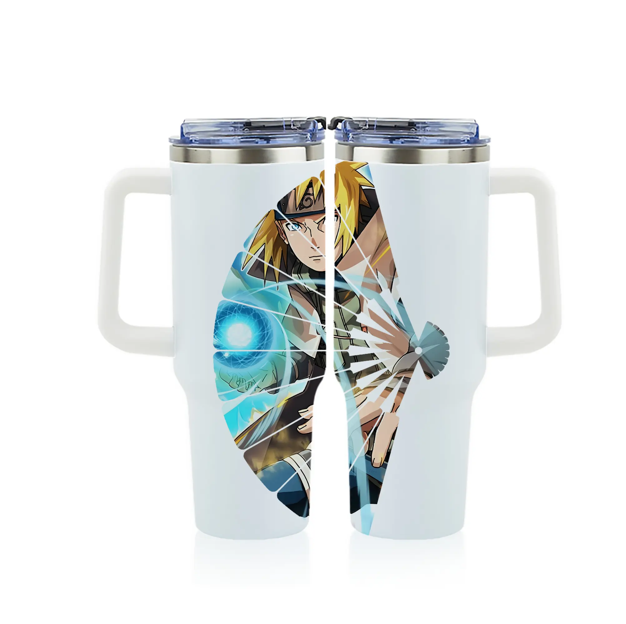 ナルト グッズ 波風 ミナト - 1200mL フルプリント車用タンブラー ・ 304ステンレス 内側 ・ 201ステンレス 外側 ・ 保温 保冷 ・ 通勤 ドライブ アウトドア用