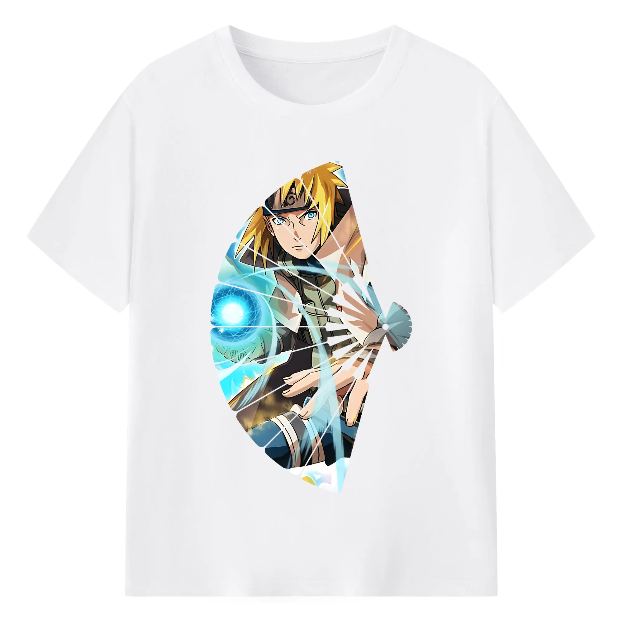 ナルト グッズ 波風 ミナト - 綿100％ 半袖Tシャツ ・ フロントプリント ・ 快適 通気性 ・ 日常使い 散歩 スポーツ用