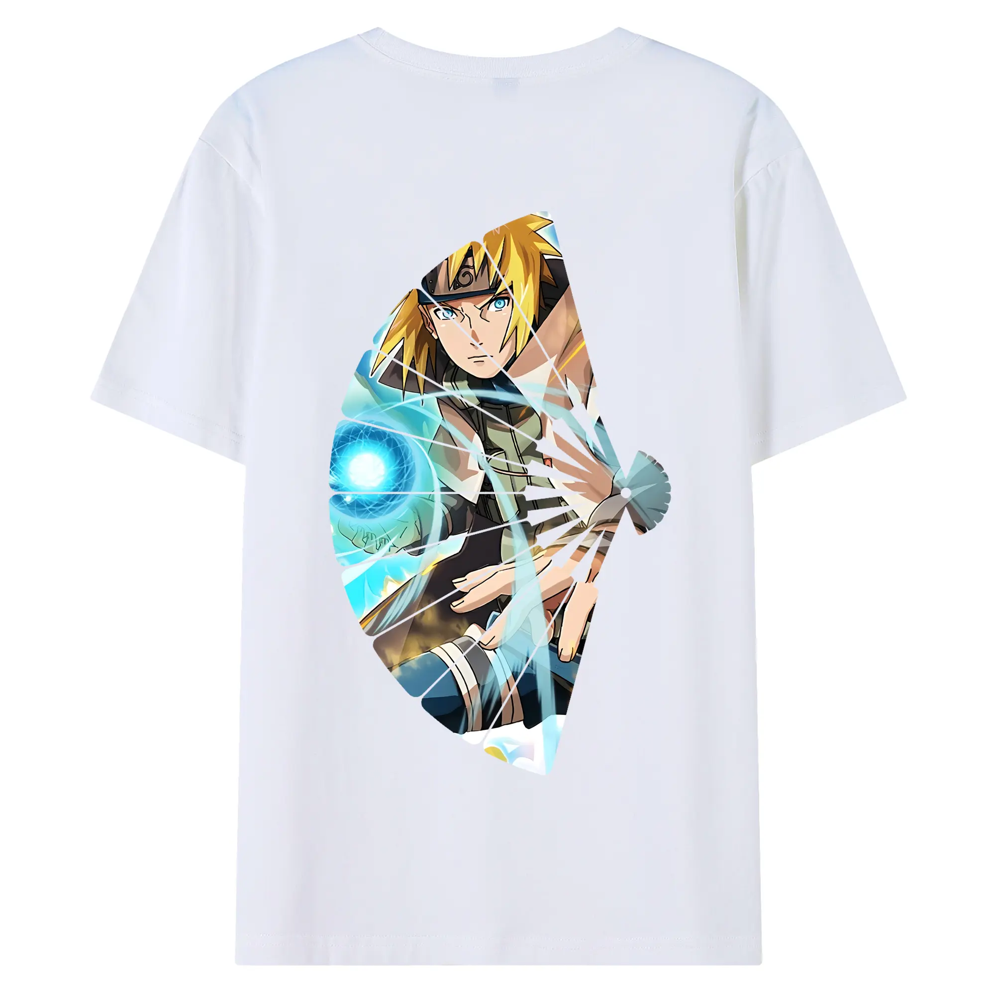 ナルト グッズ 波風 ミナト - 綿100％ 半袖Tシャツ ・ バックプリント ・ 快適 通気性 ・ 日常使い 散歩 スポーツ用