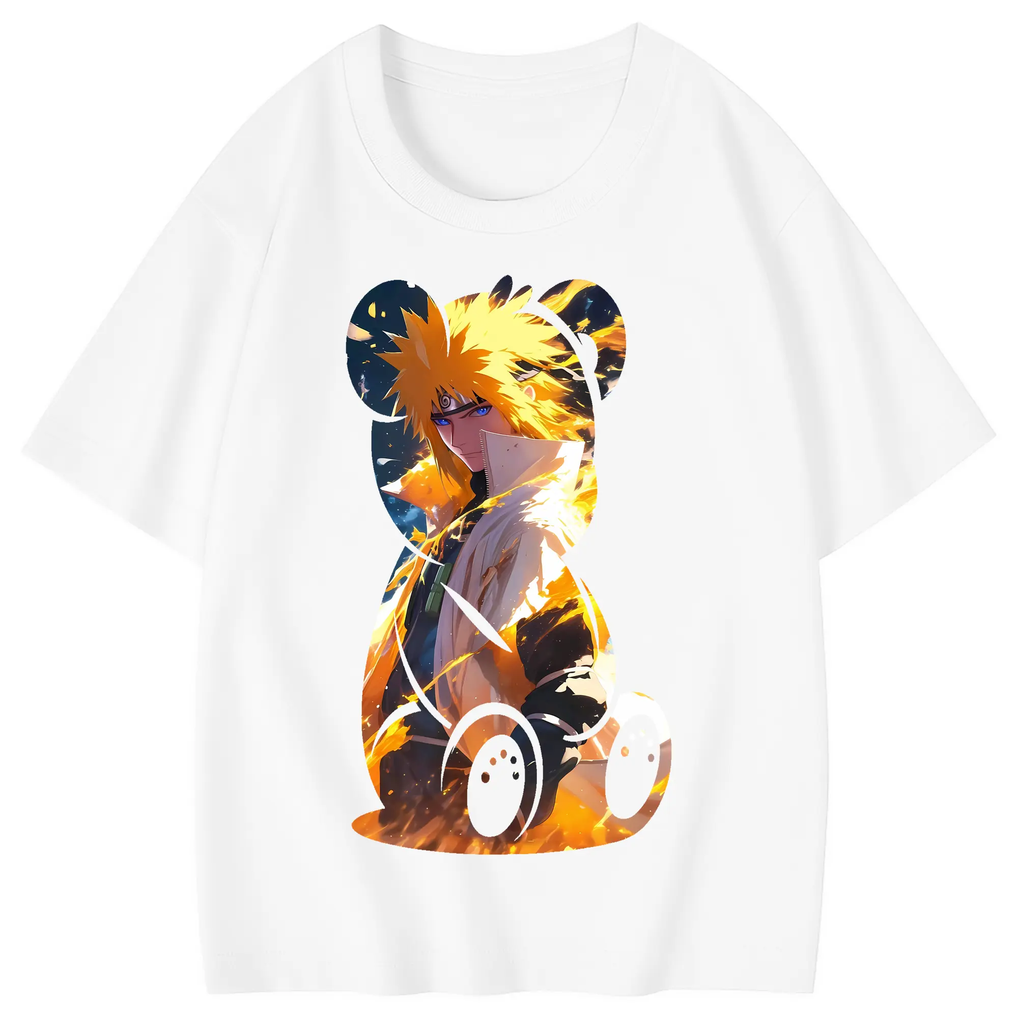 ナルト グッズ 波風 ミナト - 綿100％ キッズTシャツ ・ フロントプリント ・ 快適 通気性 ・ スポーツ カジュアル 散歩用