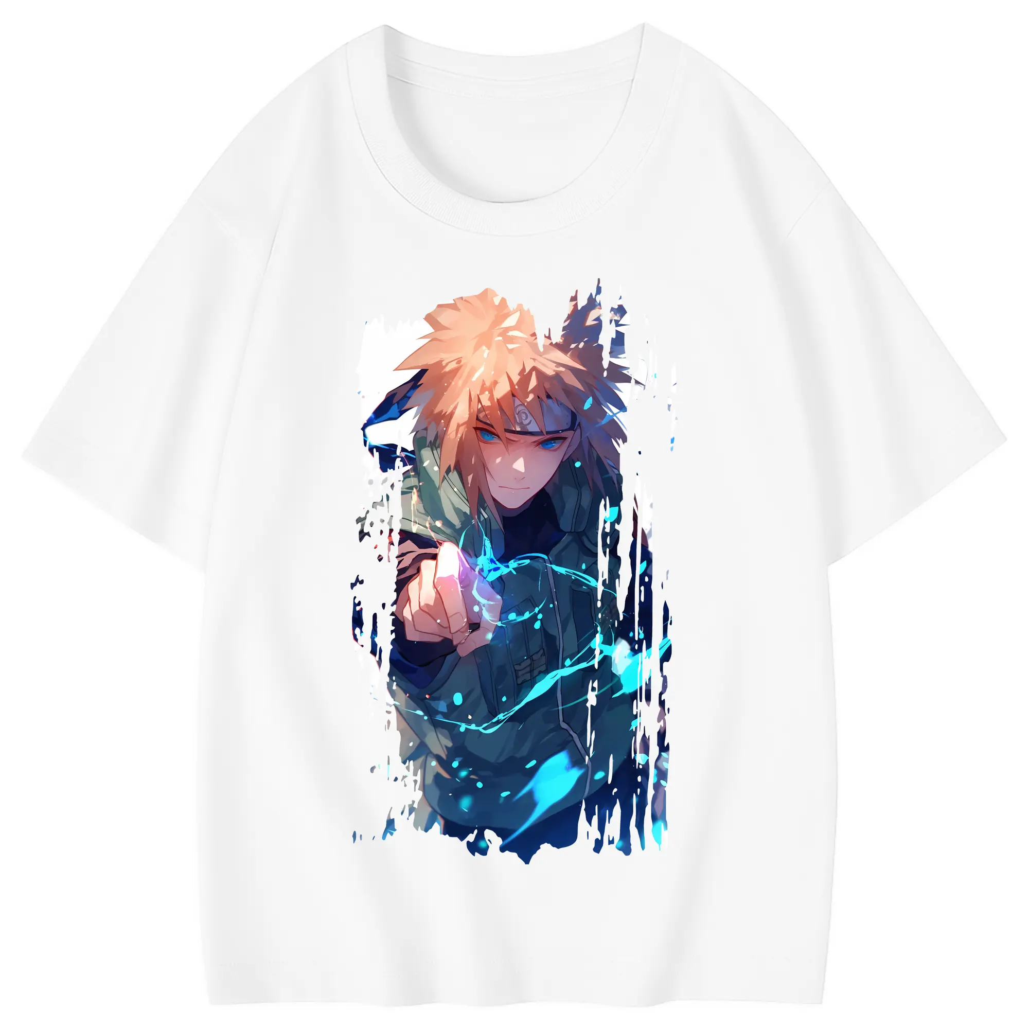 ナルト グッズ 波風 ミナト - 綿100％ キッズTシャツ ・ フロントプリント ・ 快適 通気性 ・ スポーツ カジュアル 散歩用