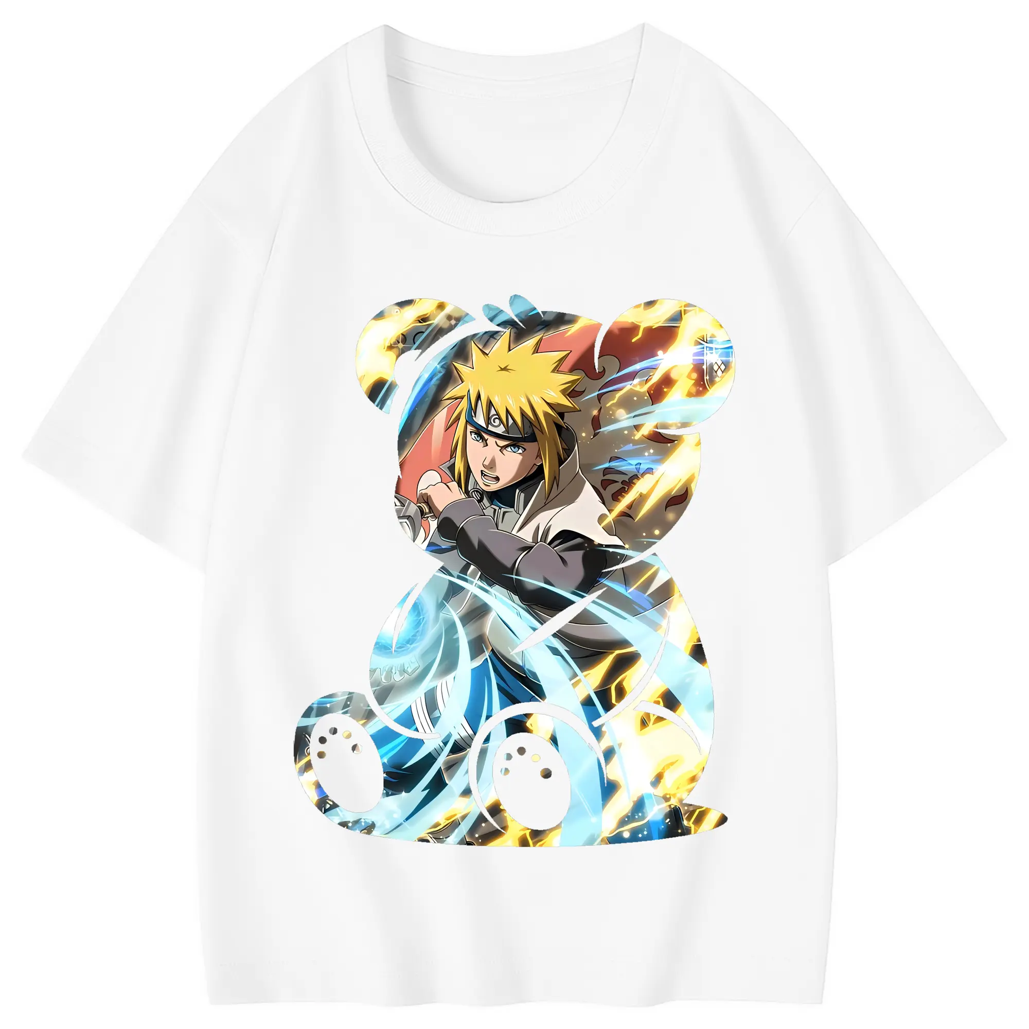ナルト グッズ 波風 ミナト - 綿100％ キッズTシャツ ・ フロントプリント ・ 快適 通気性 ・ スポーツ カジュアル 散歩用