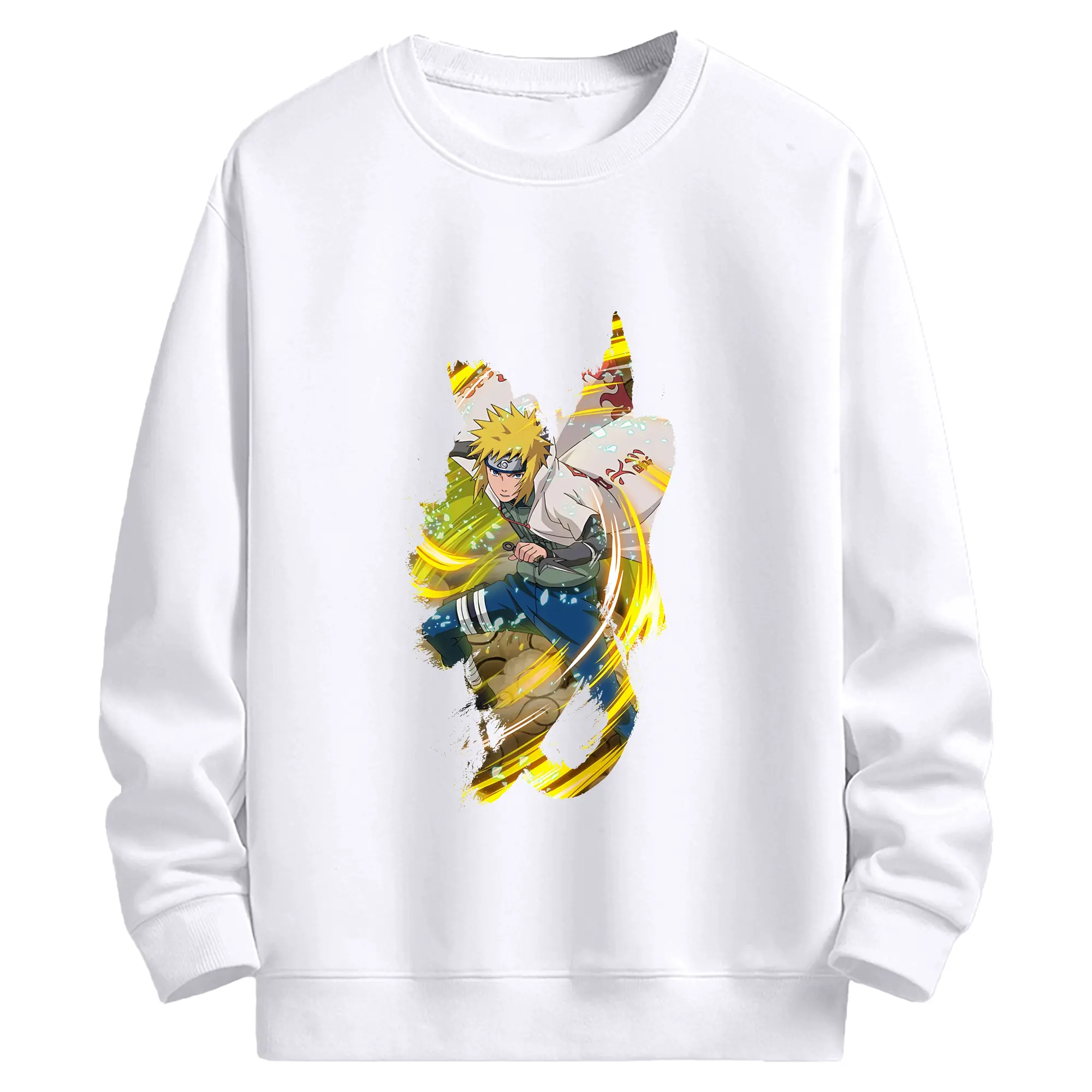 ナルト グッズ 波風 ミナト - 高品質 クルーネック スウェット ・ コットン59％ ポリエステル41％ ・ ユニセックス 長袖 トレーナー ・ カジュアル デイリー スポーツ 散歩用