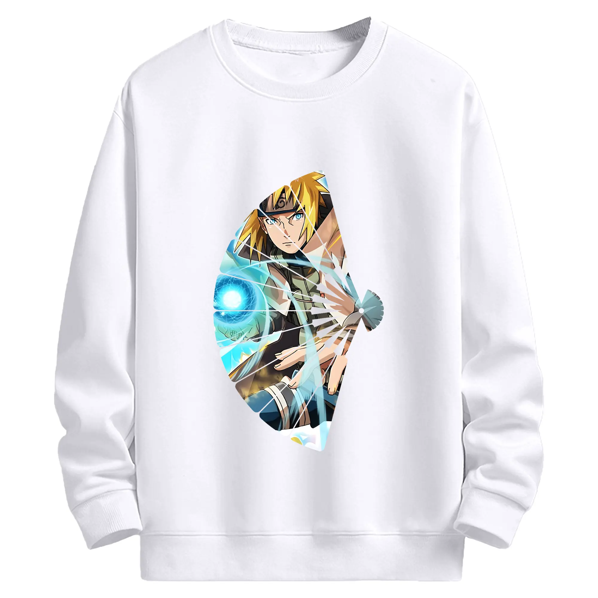 ナルト グッズ 波風 ミナト - 高品質 クルーネック スウェット ・ コットン59％ ポリエステル41％ ・ ユニセックス 長袖 トレーナー ・ カジュアル デイリー スポーツ 散歩用