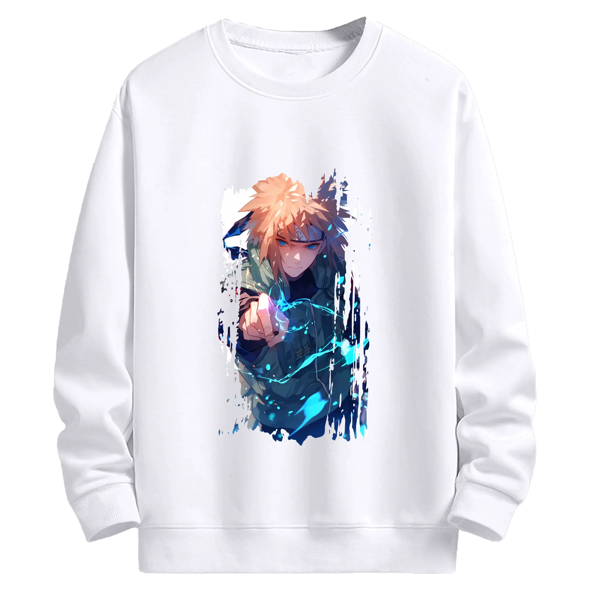 ナルト グッズ 波風 ミナト - 高品質 クルーネック スウェット ・ コットン59％ ポリエステル41％ ・ ユニセックス 長袖 トレーナー ・ カジュアル デイリー スポーツ 散歩用