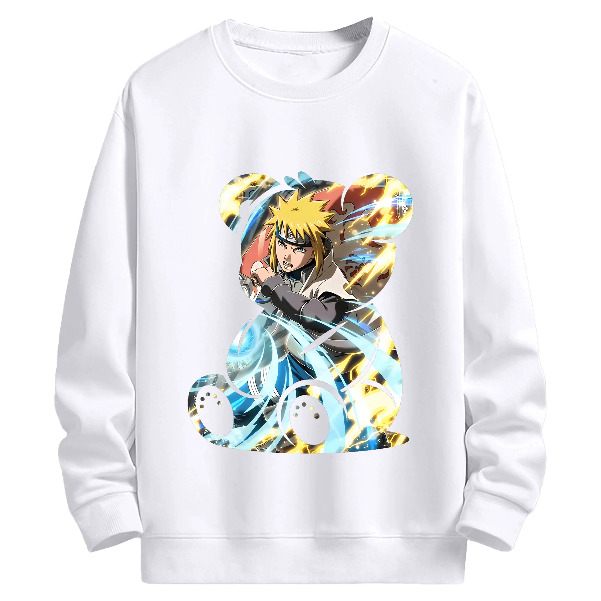 ナルト グッズ 波風 ミナト - 高品質 クルーネック スウェット ・ コットン59％ ポリエステル41％ ・ ユニセックス 長袖 トレーナー ・ カジュアル デイリー スポーツ 散歩用