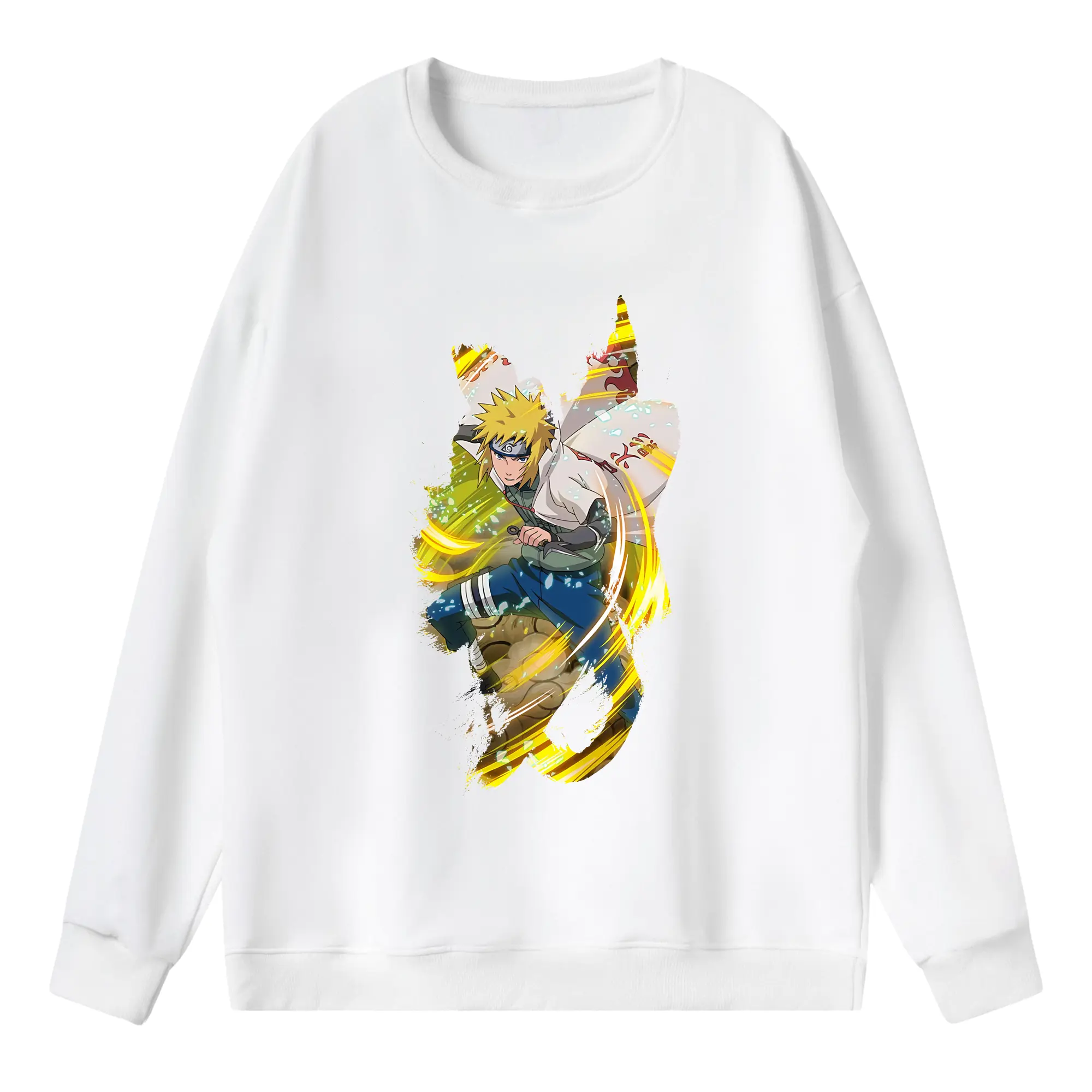 ナルト グッズ 波風 ミナト - 薄手 クルーネック スウェット 裏毛260g · ポリエステル 春秋向け カジュアル 男女兼用 · トレーナー デイリー スポーツ 散歩に最適
