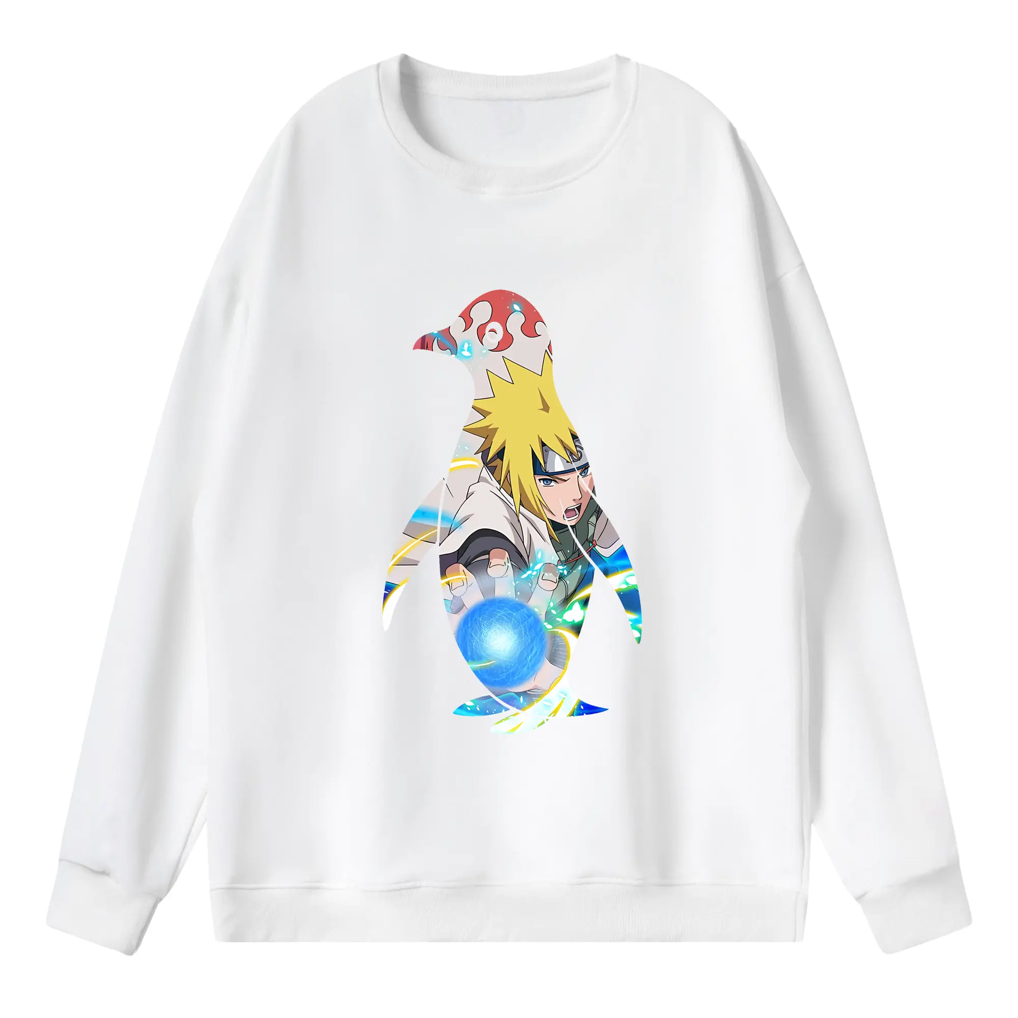 ナルト グッズ 波風 ミナト - 薄手 クルーネック スウェット 裏毛260g · ポリエステル 春秋向け カジュアル 男女兼用 · トレーナー デイリー スポーツ 散歩に最適