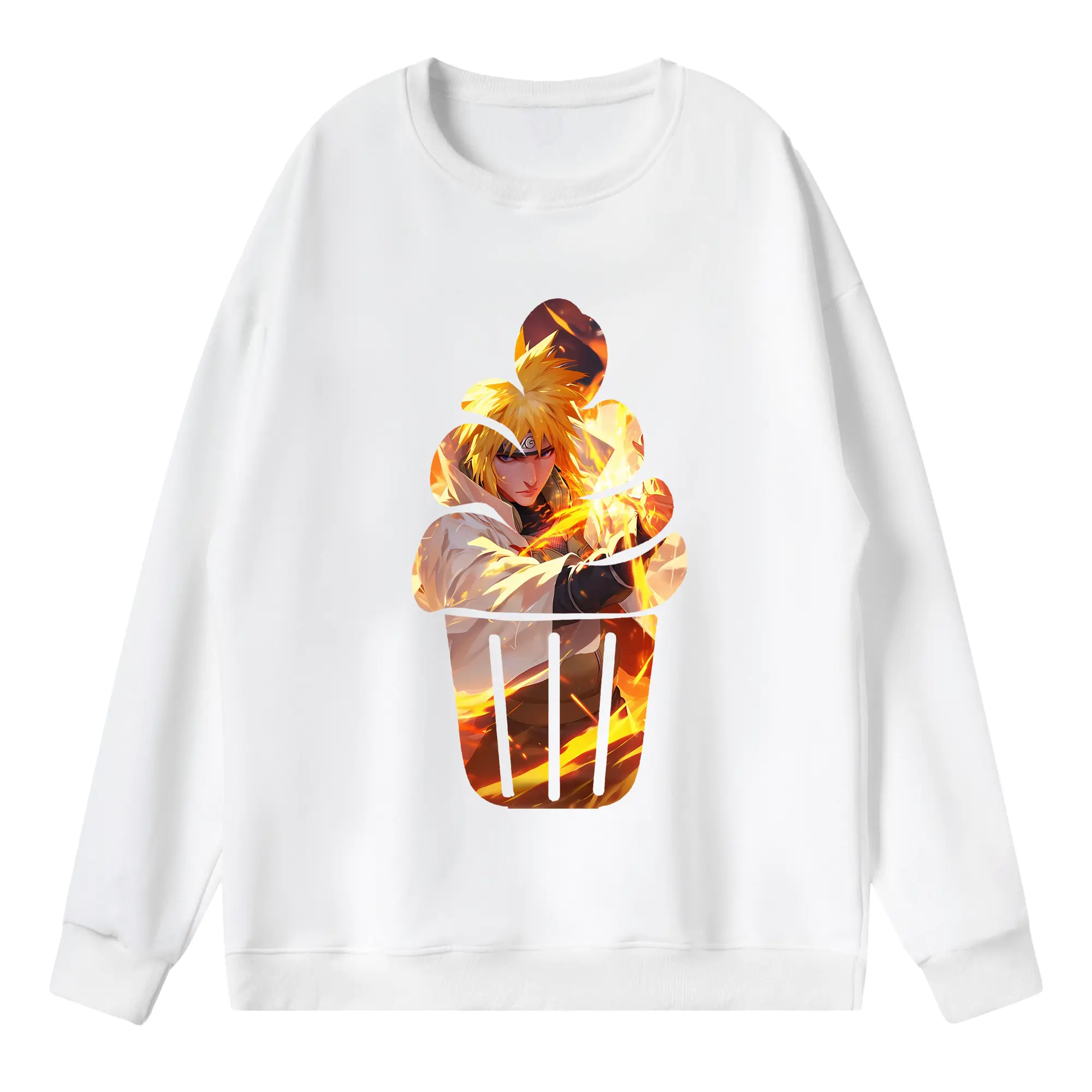 ナルト グッズ 波風 ミナト - 薄手 クルーネック スウェット 裏毛260g · ポリエステル 春秋向け カジュアル 男女兼用 · トレーナー デイリー スポーツ 散歩に最適