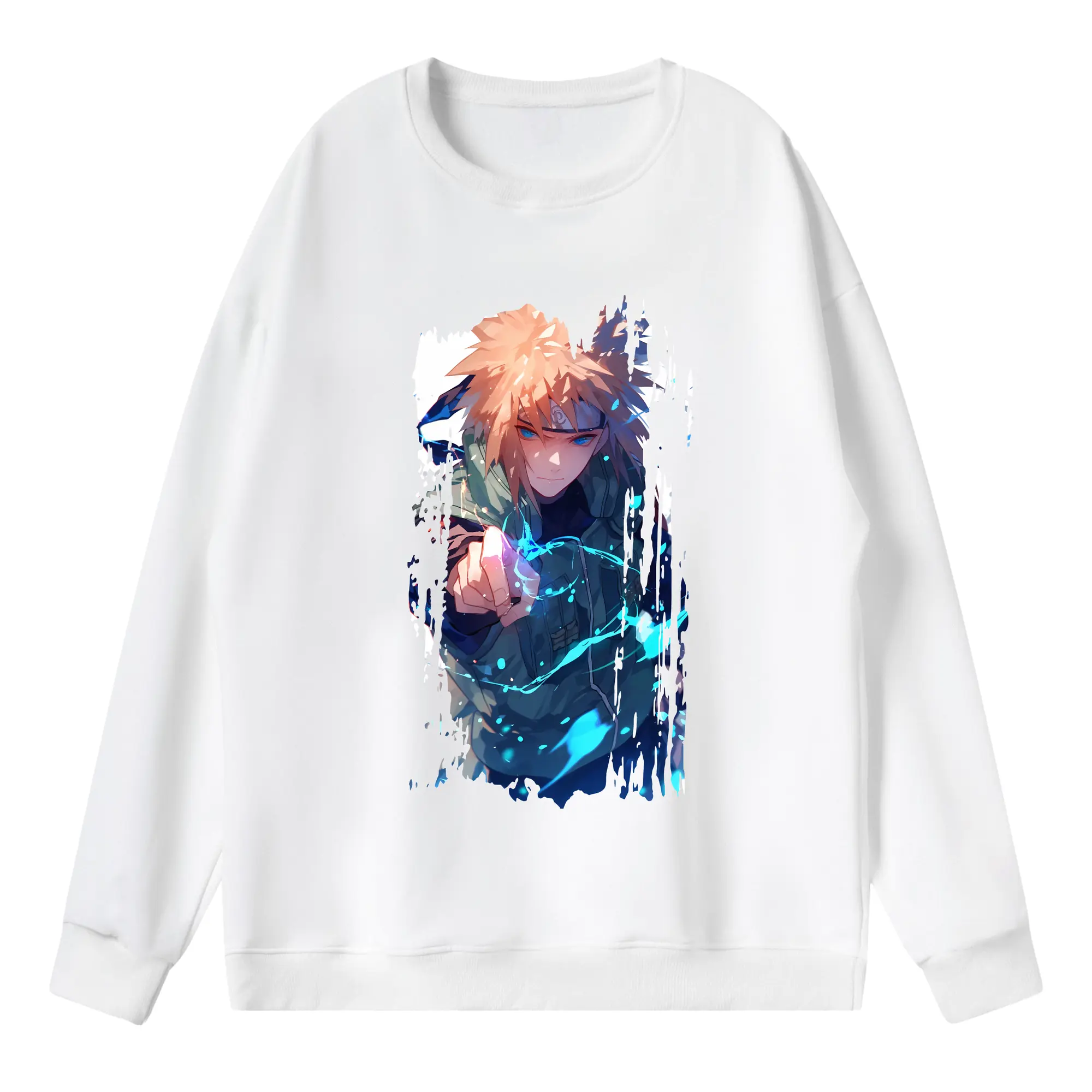 ナルト グッズ 波風 ミナト - 薄手 クルーネック スウェット 裏毛260g · ポリエステル 春秋向け カジュアル 男女兼用 · トレーナー デイリー スポーツ 散歩に最適