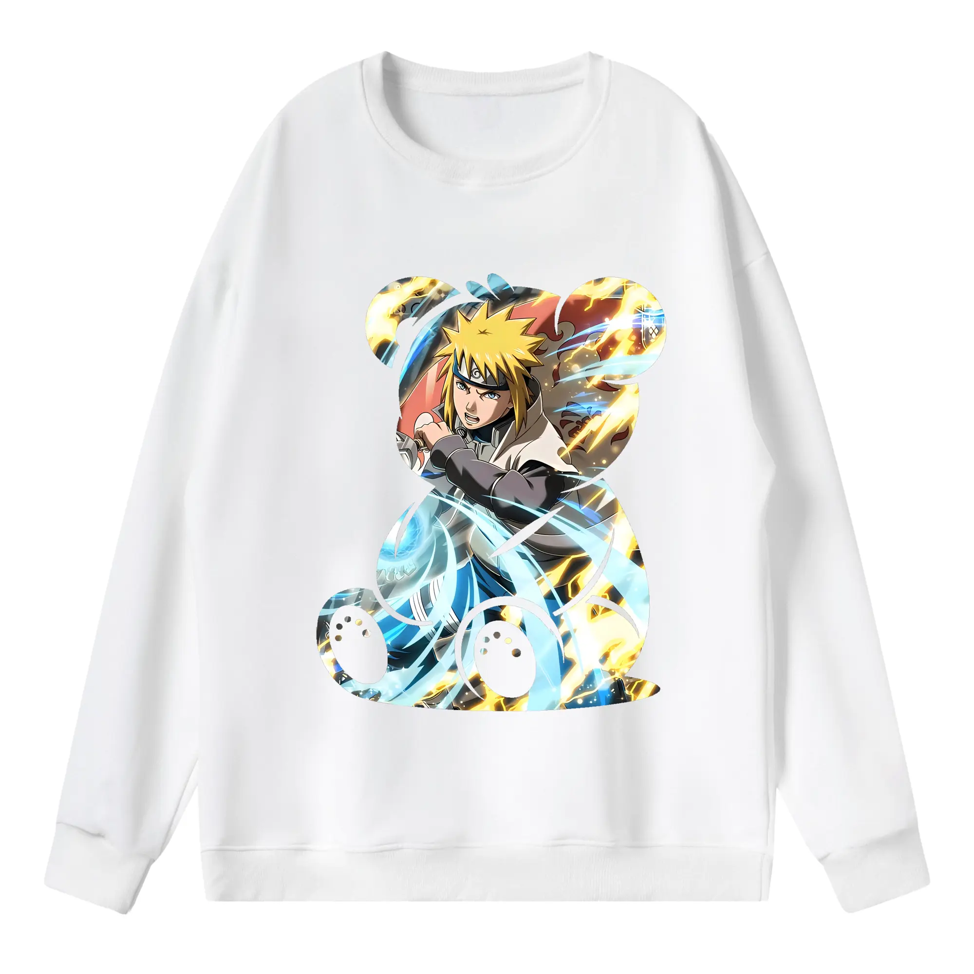 ナルト グッズ 波風 ミナト - 薄手 クルーネック スウェット 裏毛260g · ポリエステル 春秋向け カジュアル 男女兼用 · トレーナー デイリー スポーツ 散歩に最適