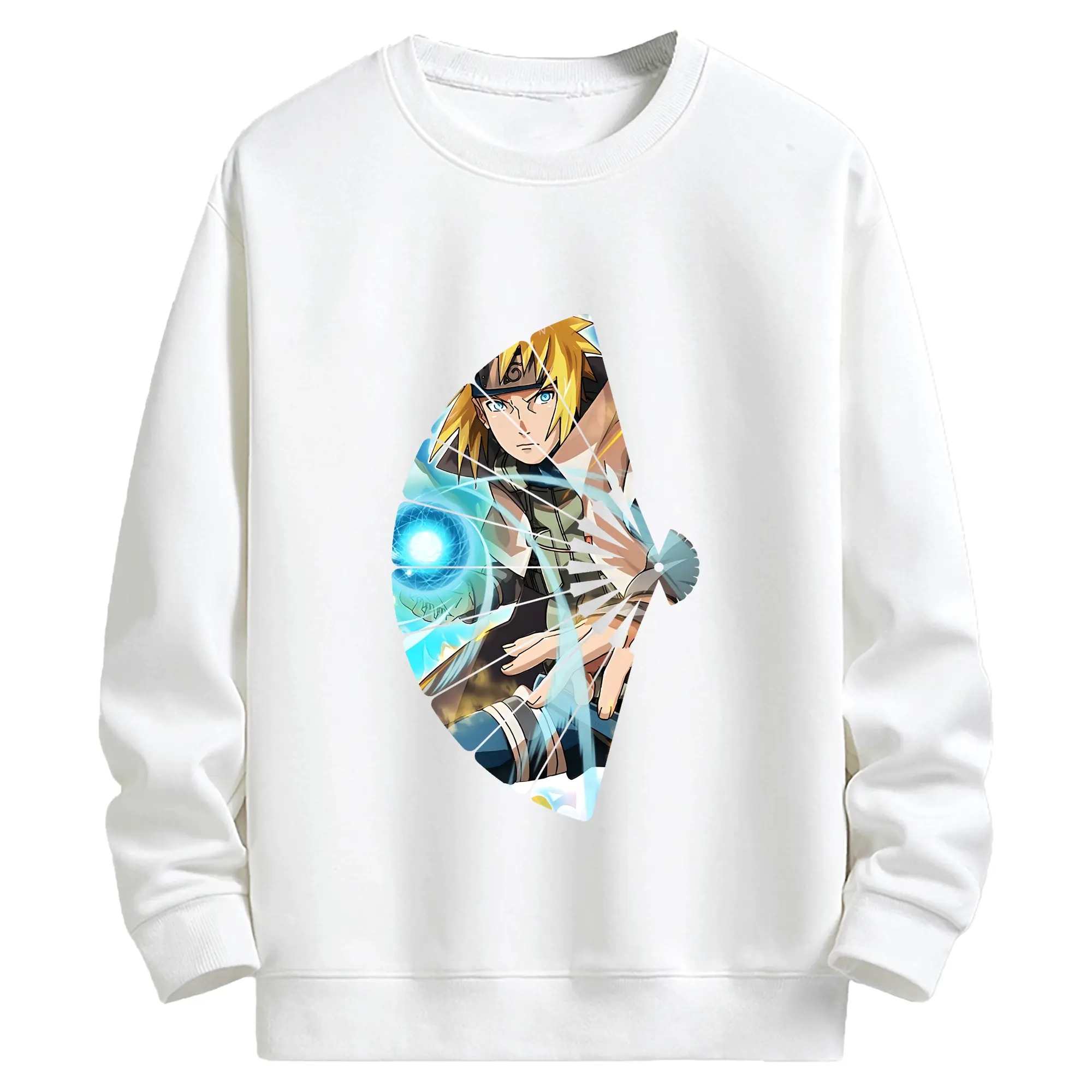 ナルト グッズ 波風 ミナト - キッズ クルーネックスウェットシャツ ・ フロントプリント ・ 綿80％ ポリエステル20％ ・ 快適 通学 スポーツ 日常使い お散歩用