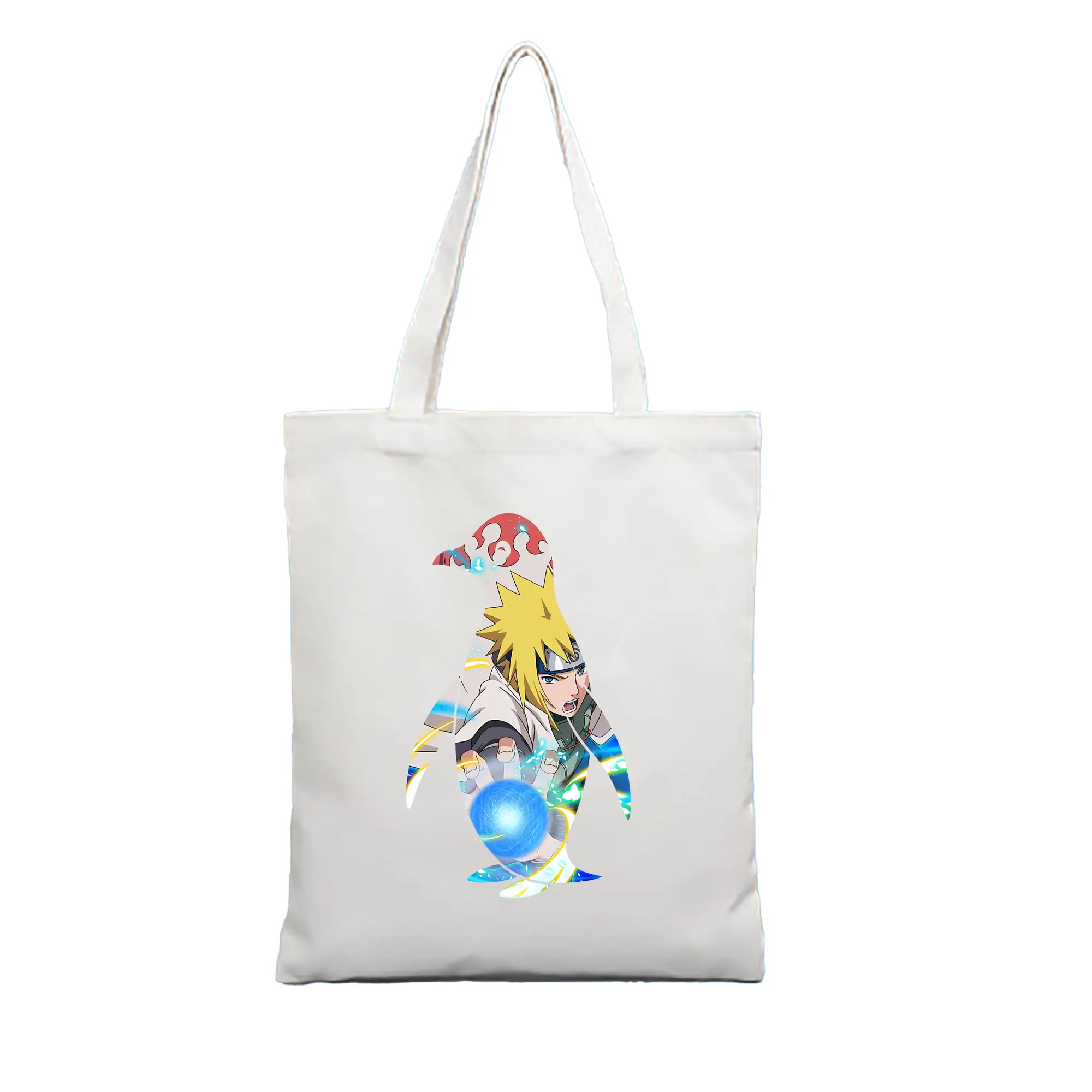 ナルト グッズ 波風 ミナト - 縦型キャンバス手提げバッグ（トートバッグ） ・ キャンバス素材 ・ ショッピング用 ・ 軽量 丈夫 お手入れ簡単