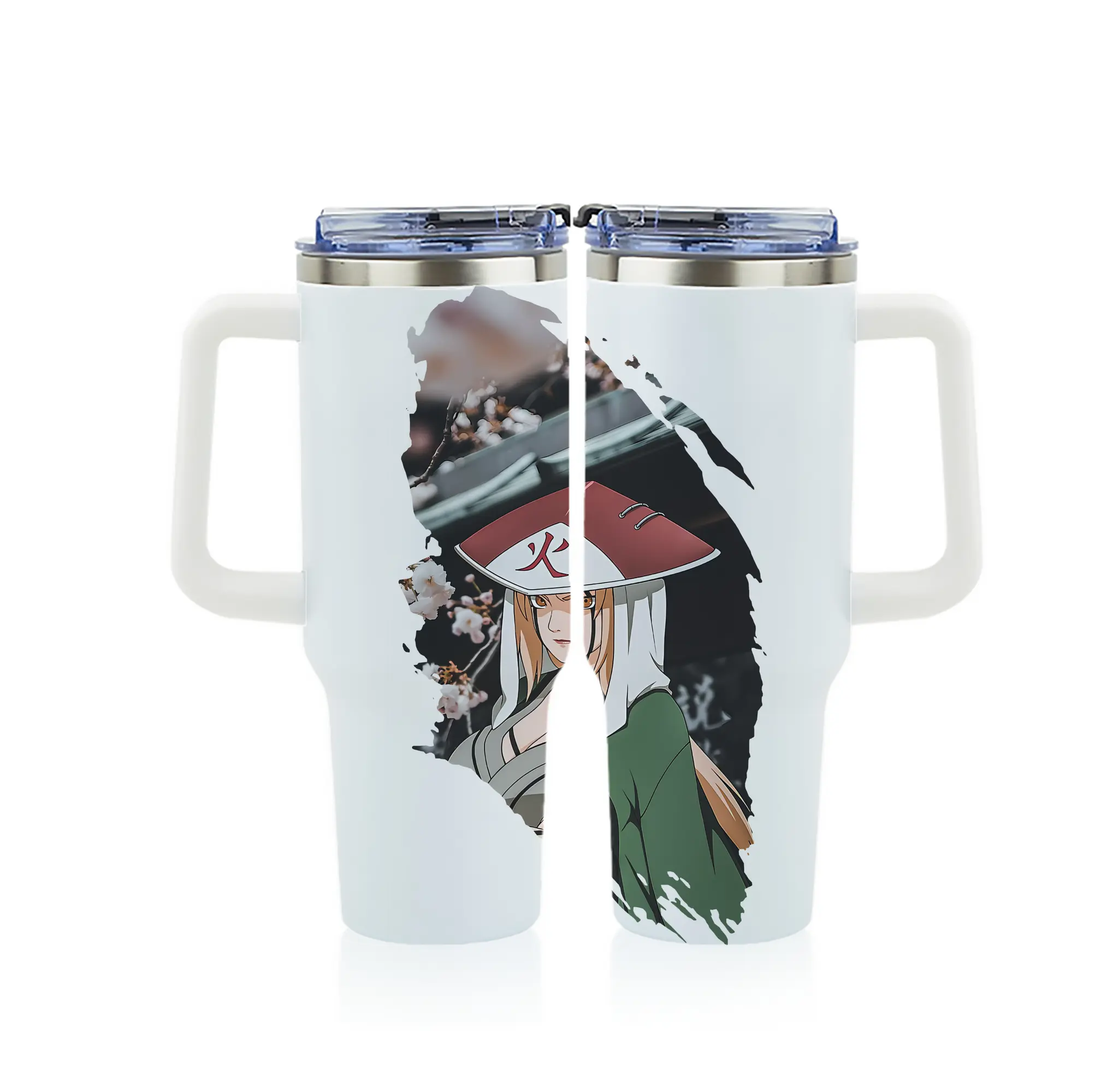 ナルト グッズ 綱手 - 1200mL フルプリント車用タンブラー ・ 304ステンレス 内側 ・ 201ステンレス 外側 ・ 保温 保冷 ・ 通勤 ドライブ アウトドア用