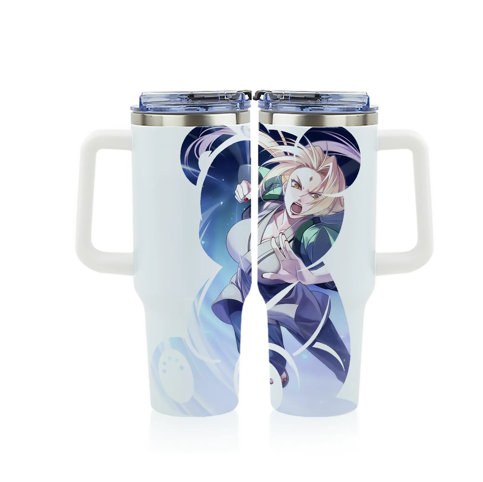 ナルト グッズ 綱手 - 1200mL フルプリント車用タンブラー ・ 304ステンレス 内側 ・ 201ステンレス 外側 ・ 保温 保冷 ・ 通勤 ドライブ アウトドア用